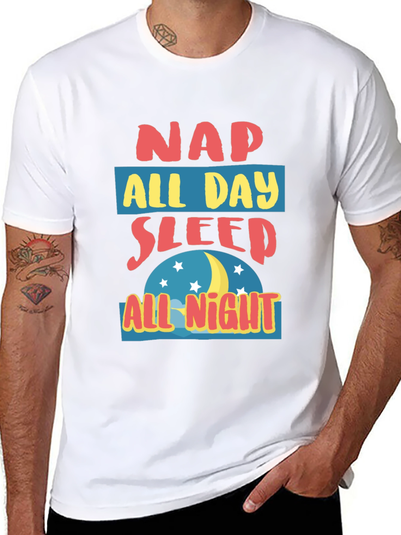 Nap All Day Sleep All Night Graphic T-Shirt