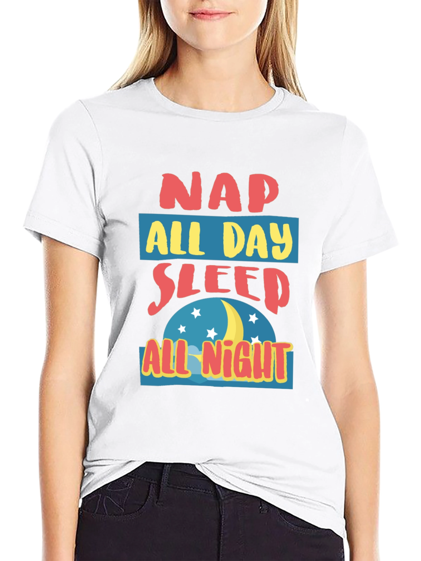 Nap All Day Sleep All Night Graphic T-Shirt