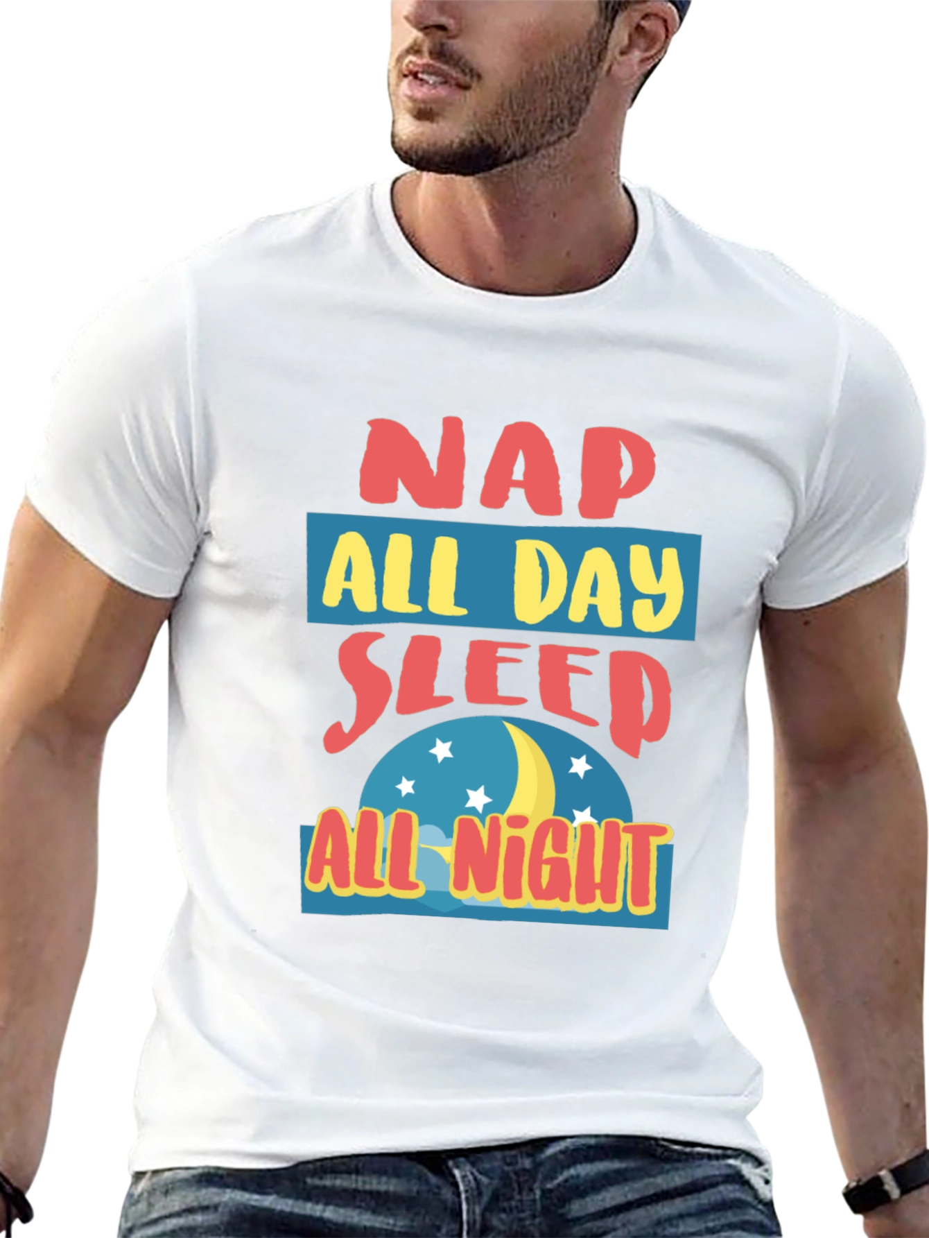 Nap All Day Sleep All Night Graphic T-Shirt