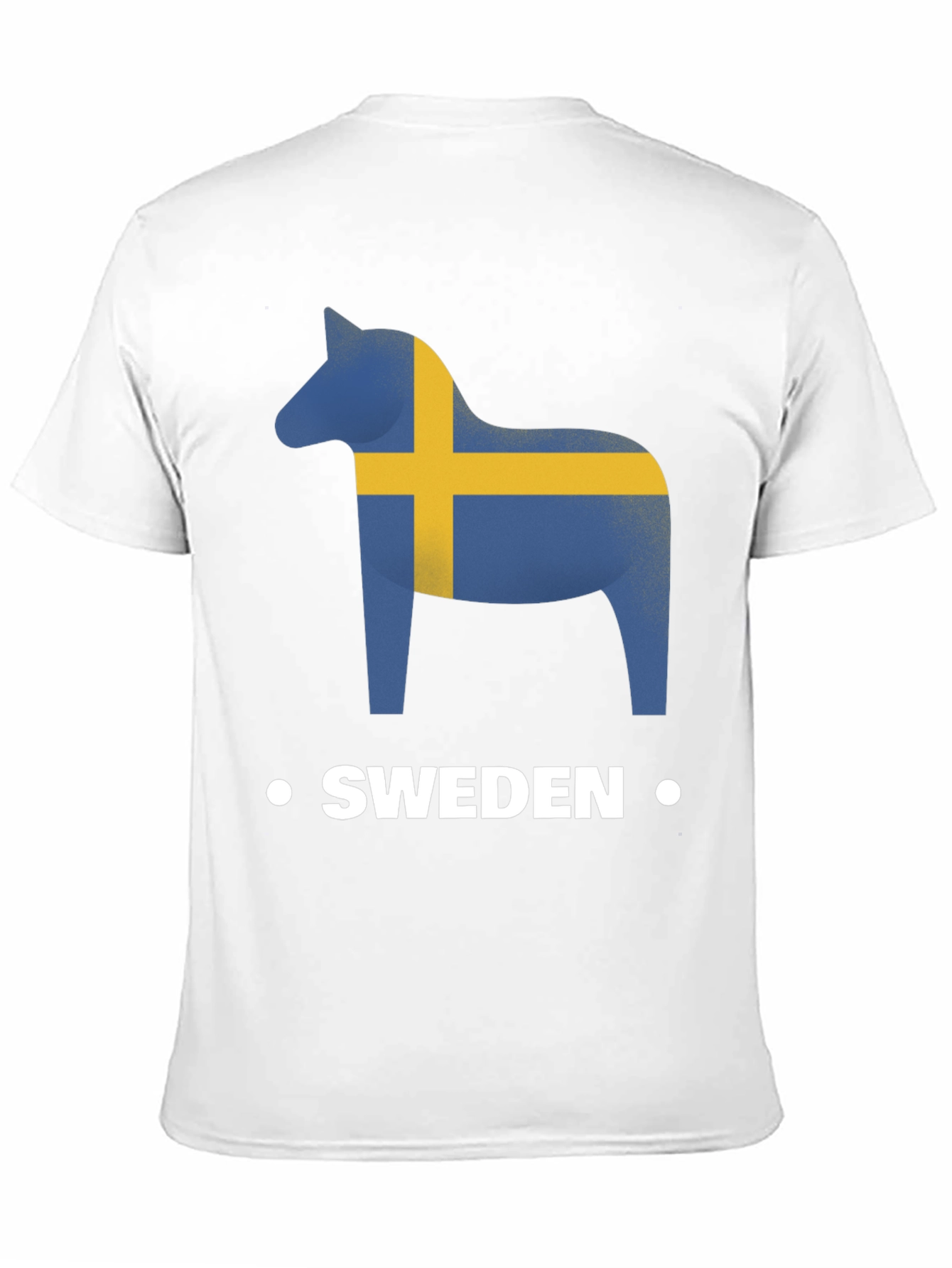 Sweden Flag Dala Horse Black T-Shirt