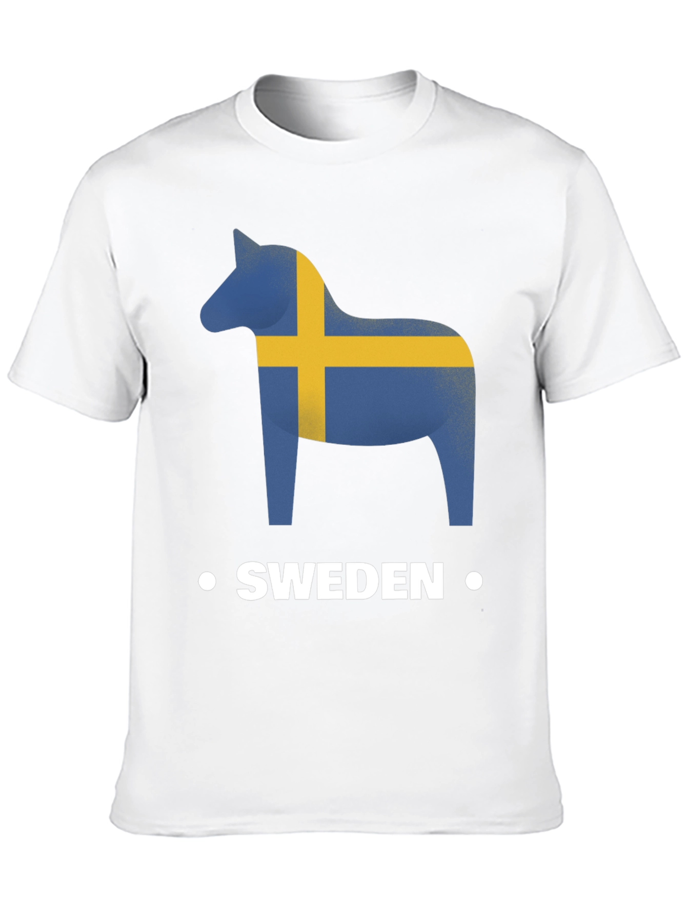 Sweden Flag Dala Horse Black T-Shirt