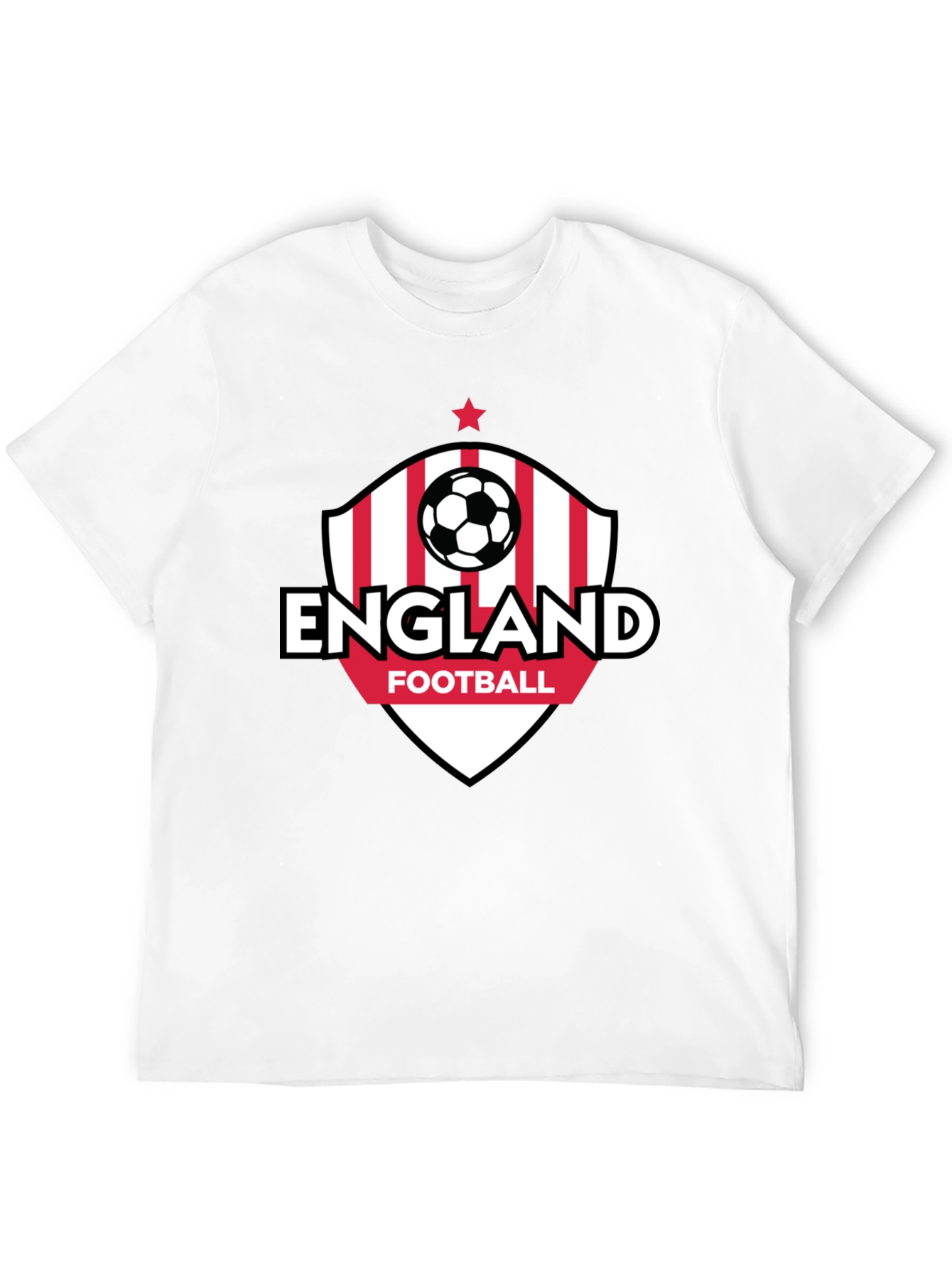 England Football Black T-Shirt Soccer Fan Tee