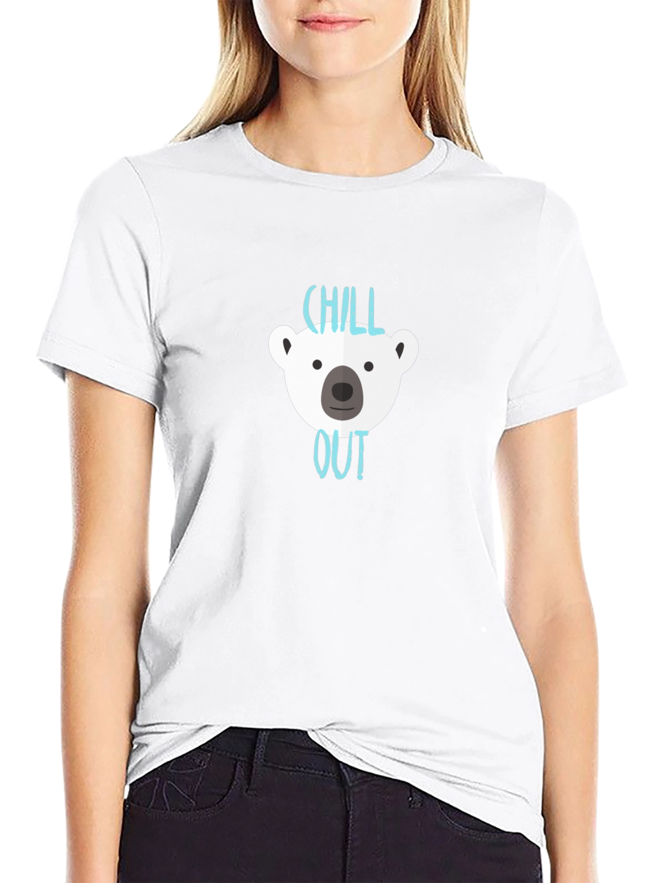 Chill Out Bear Graphic T-Shirt - Black