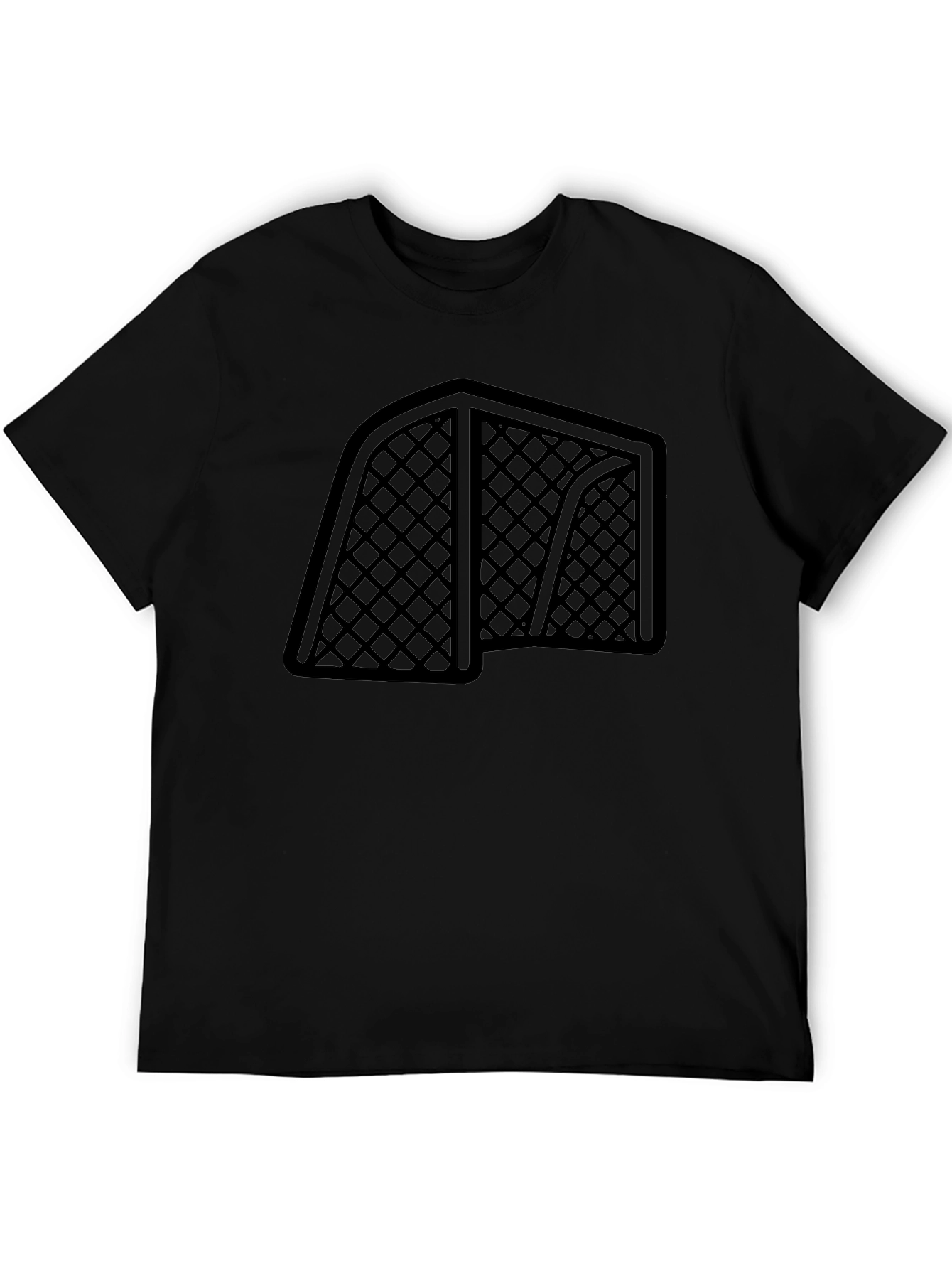Hockey Goal Graphic Tee - Black Cotton
