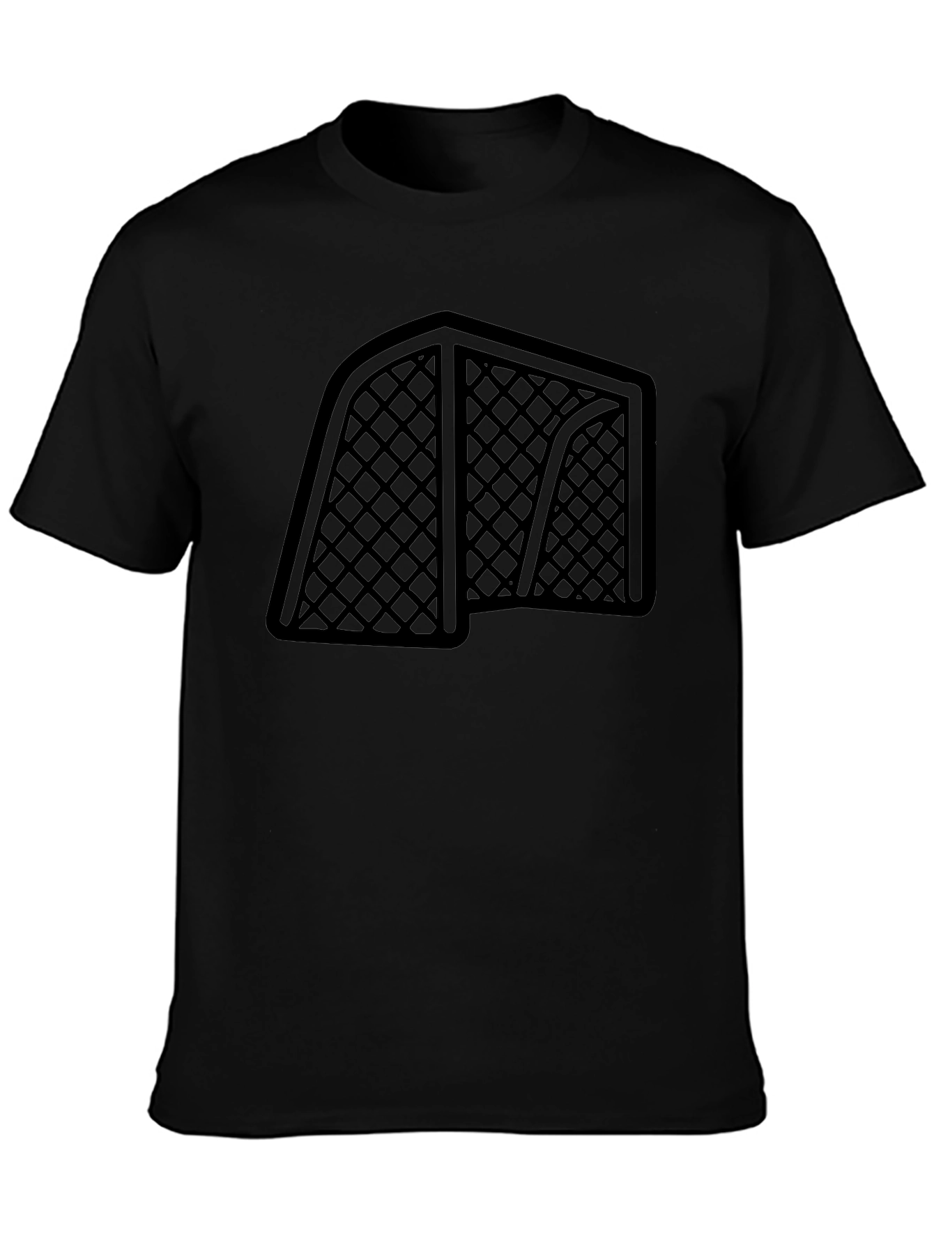 Hockey Goal Graphic Tee - Black Cotton