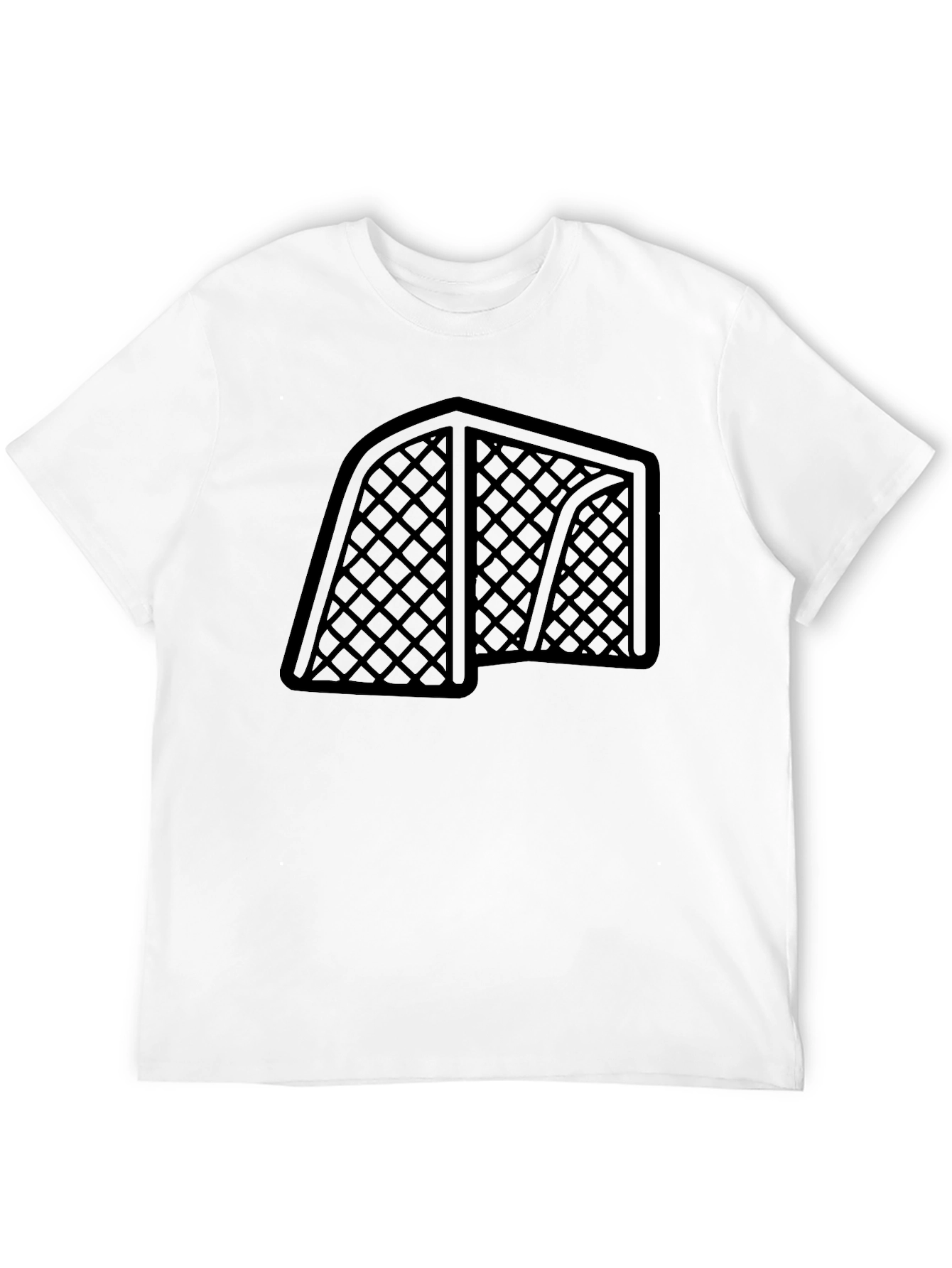 Hockey Goal Graphic Tee - Black Cotton