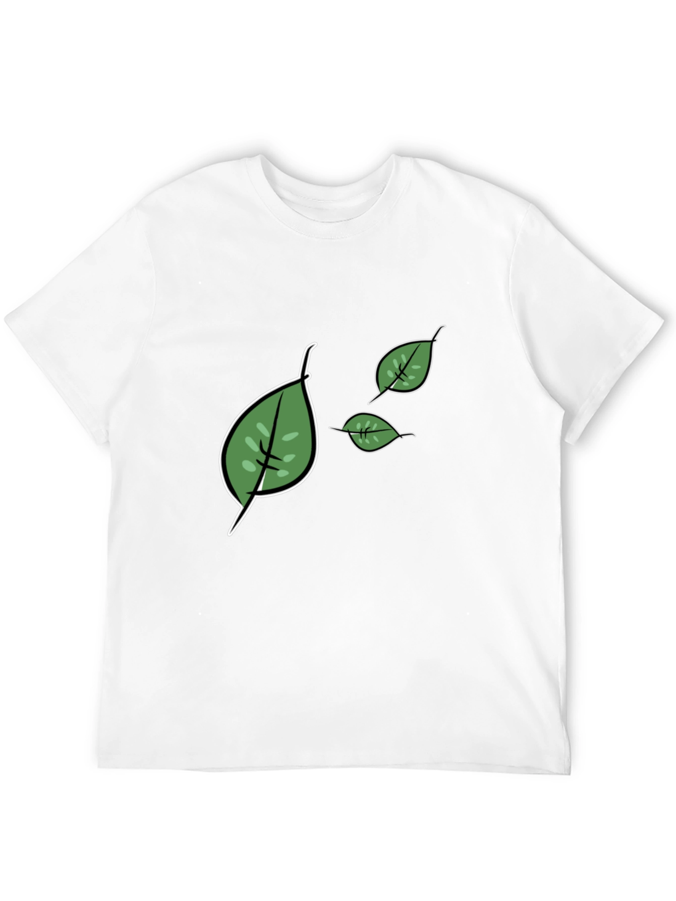 Leaf Graphic Print Tee - Casual Style