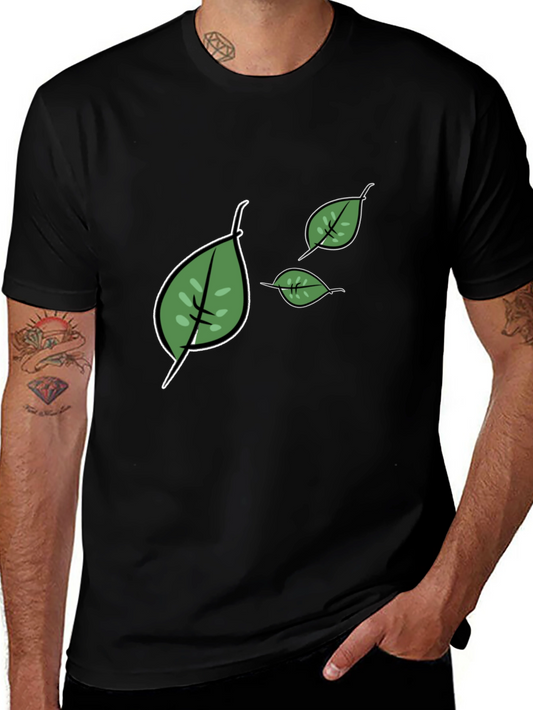 Leaf Graphic Print Tee - Casual Style