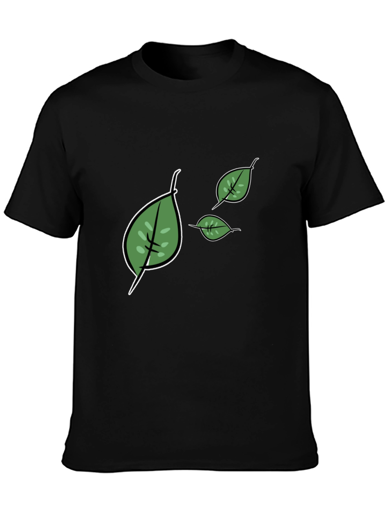 Leaf Graphic Print Tee - Casual Style