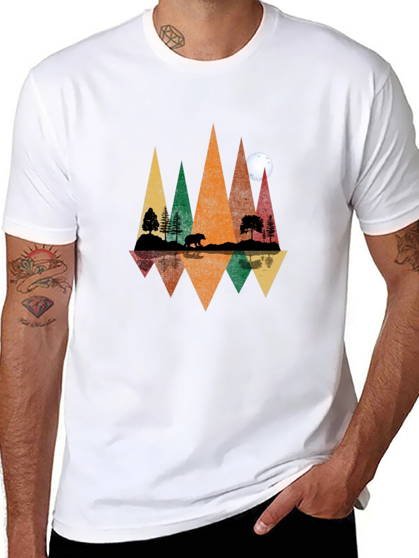 Nature Reflection Graphic Tee - Mens Black T-Shirt