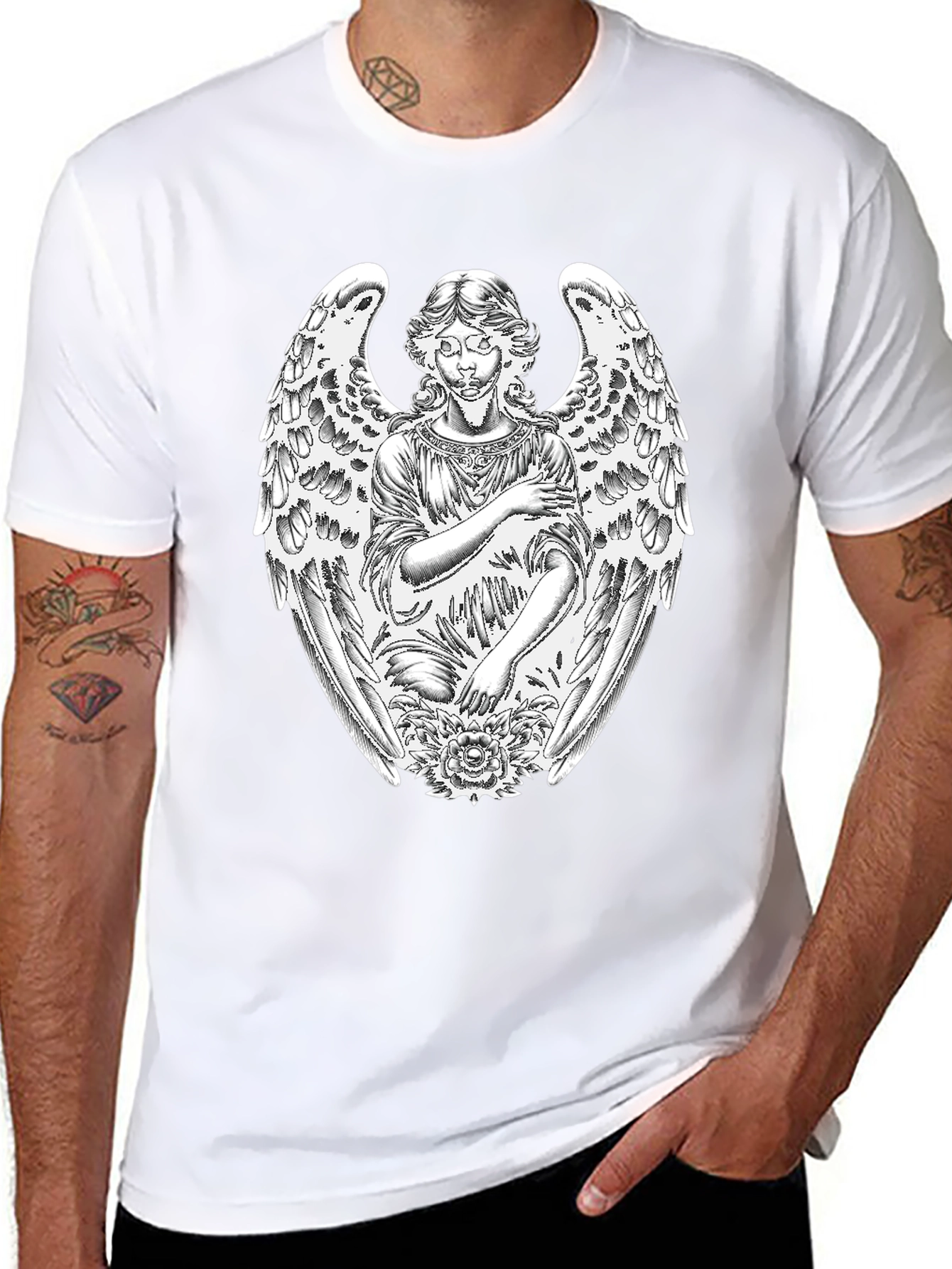 Angel Graphic T-Shirt - Black