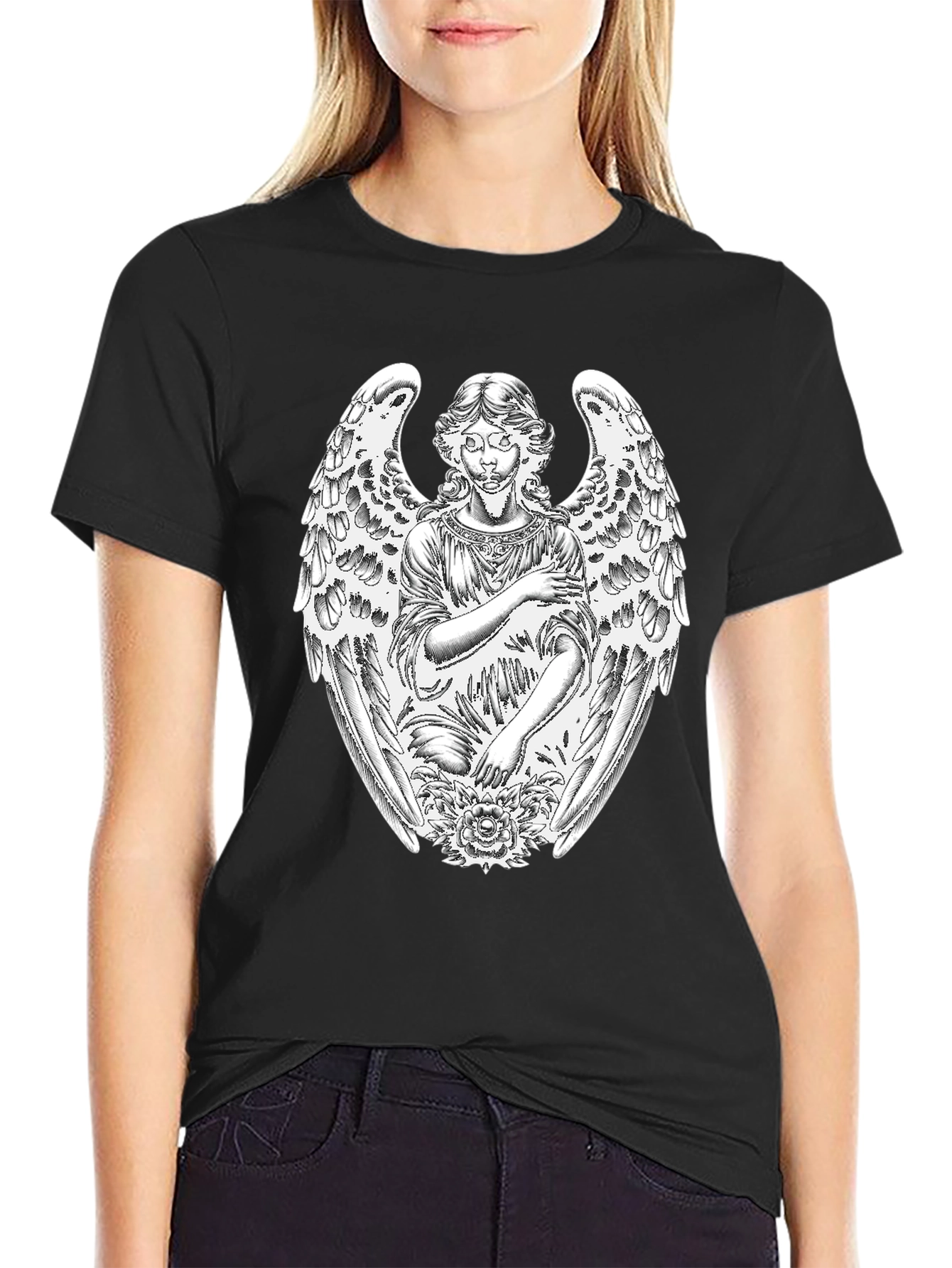 Angel Graphic T-Shirt - Black