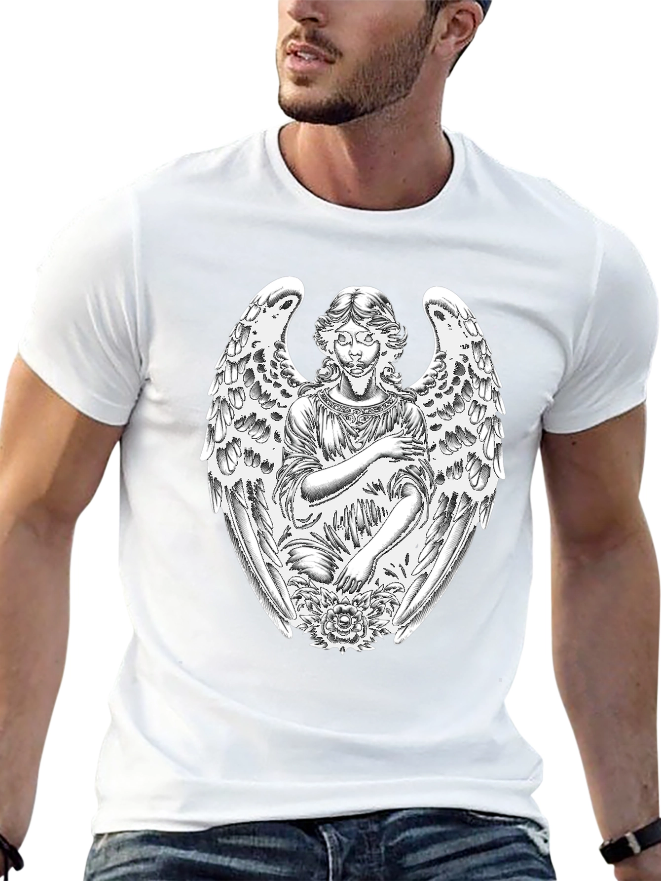 Angel Graphic T-Shirt - Black