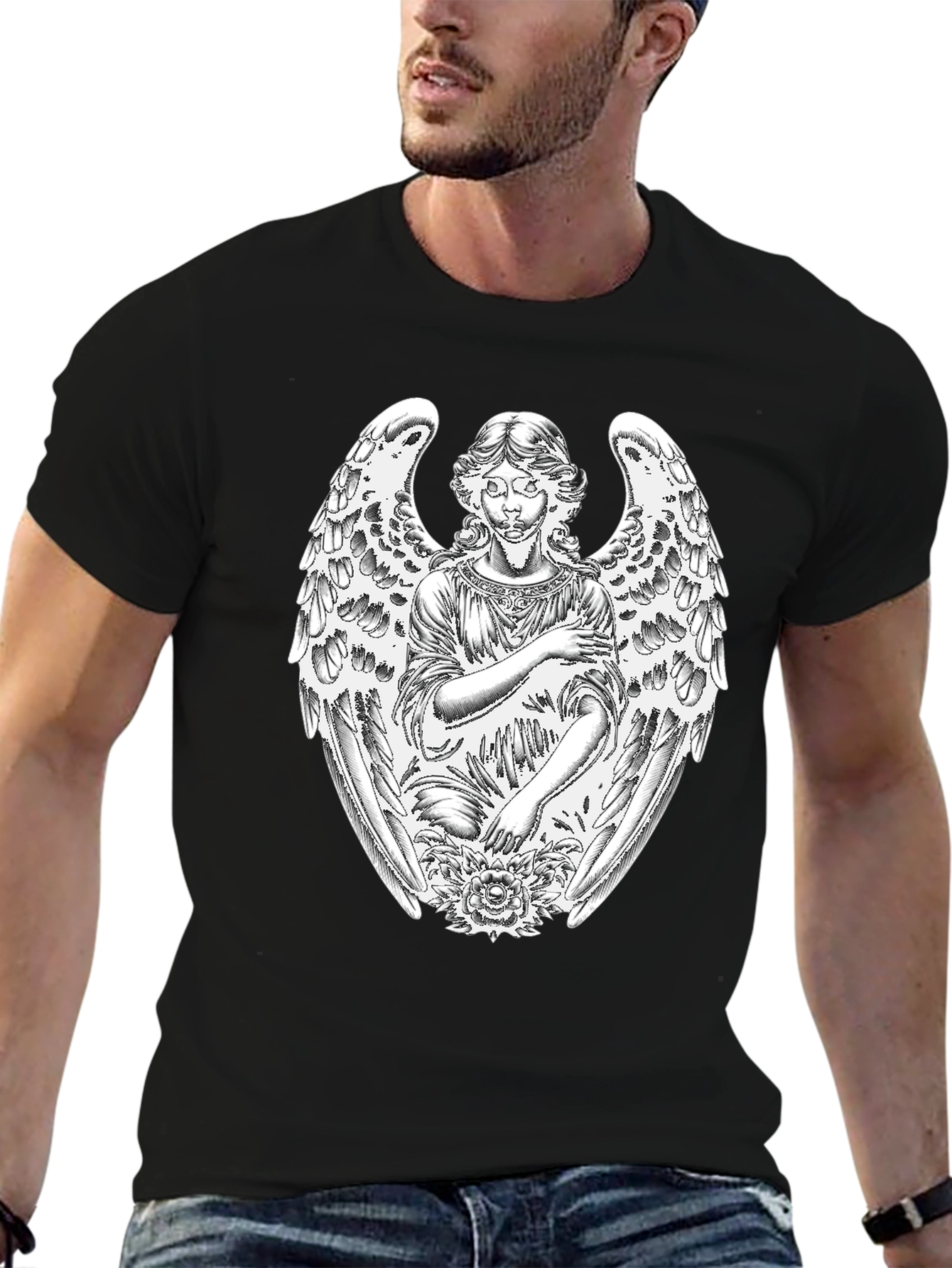Angel Graphic T-Shirt - Black