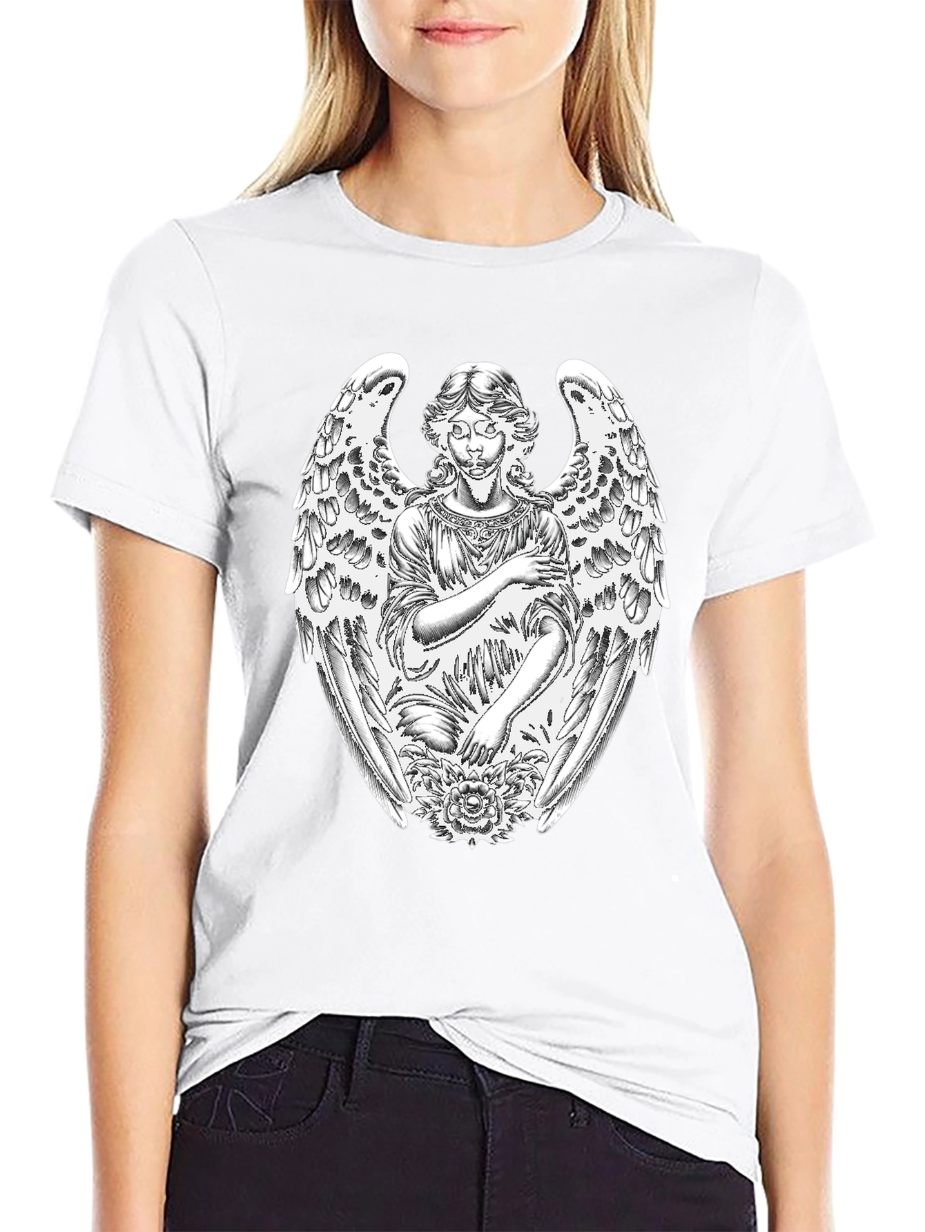 Angel Graphic T-Shirt - Black