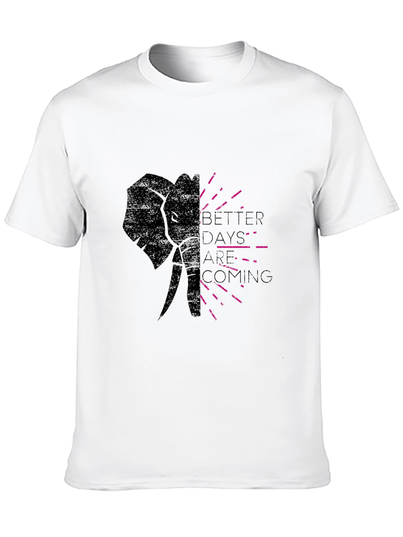 Elephant Graphic Print T-Shirt - Better Days Ahead
