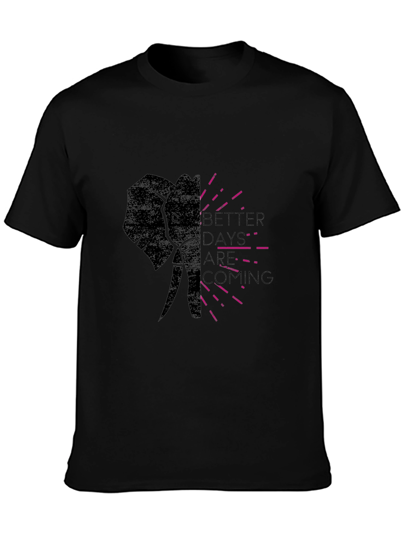 Elephant Graphic Print T-Shirt - Better Days Ahead