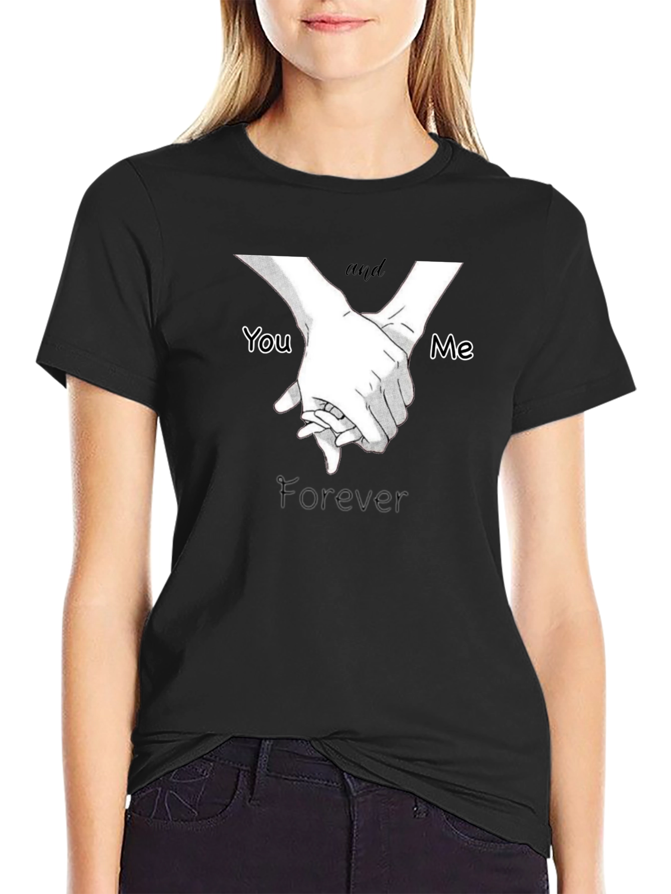 You and Me Forever T-Shirt - Black