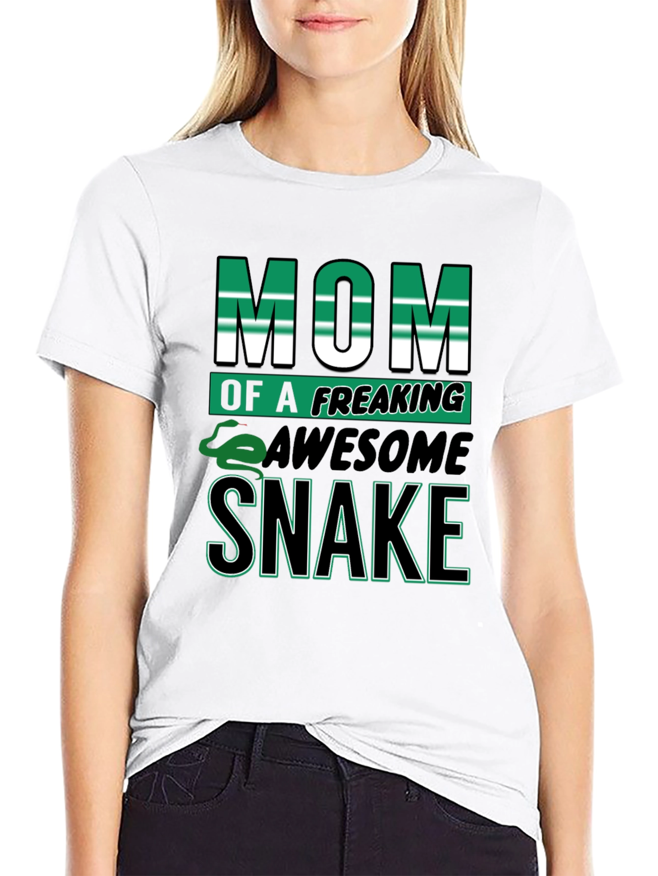 Mom of a Freaking Awesome Snake Graphic T-Shirt