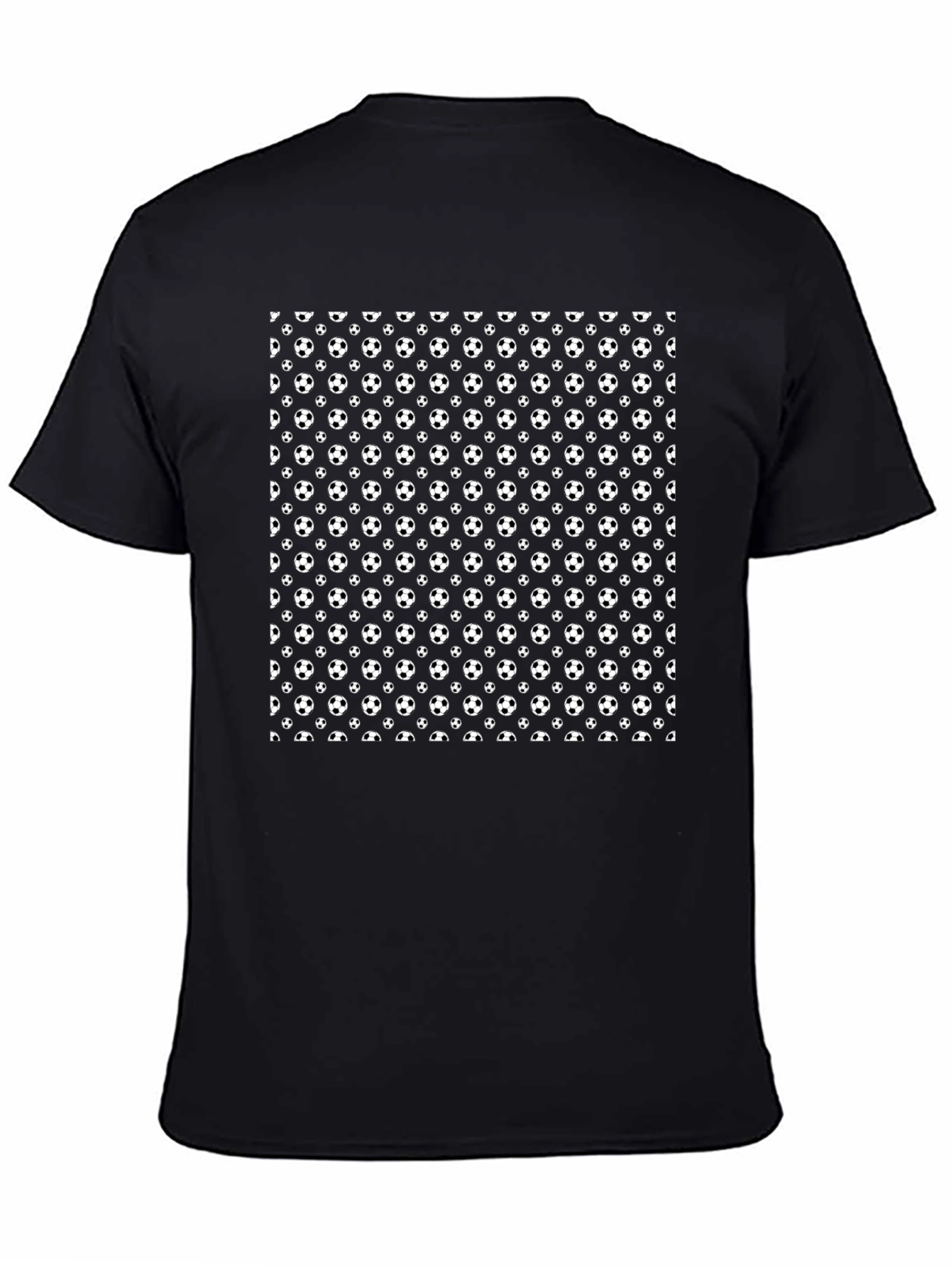 Soccer Ball Pattern Black T-Shirt