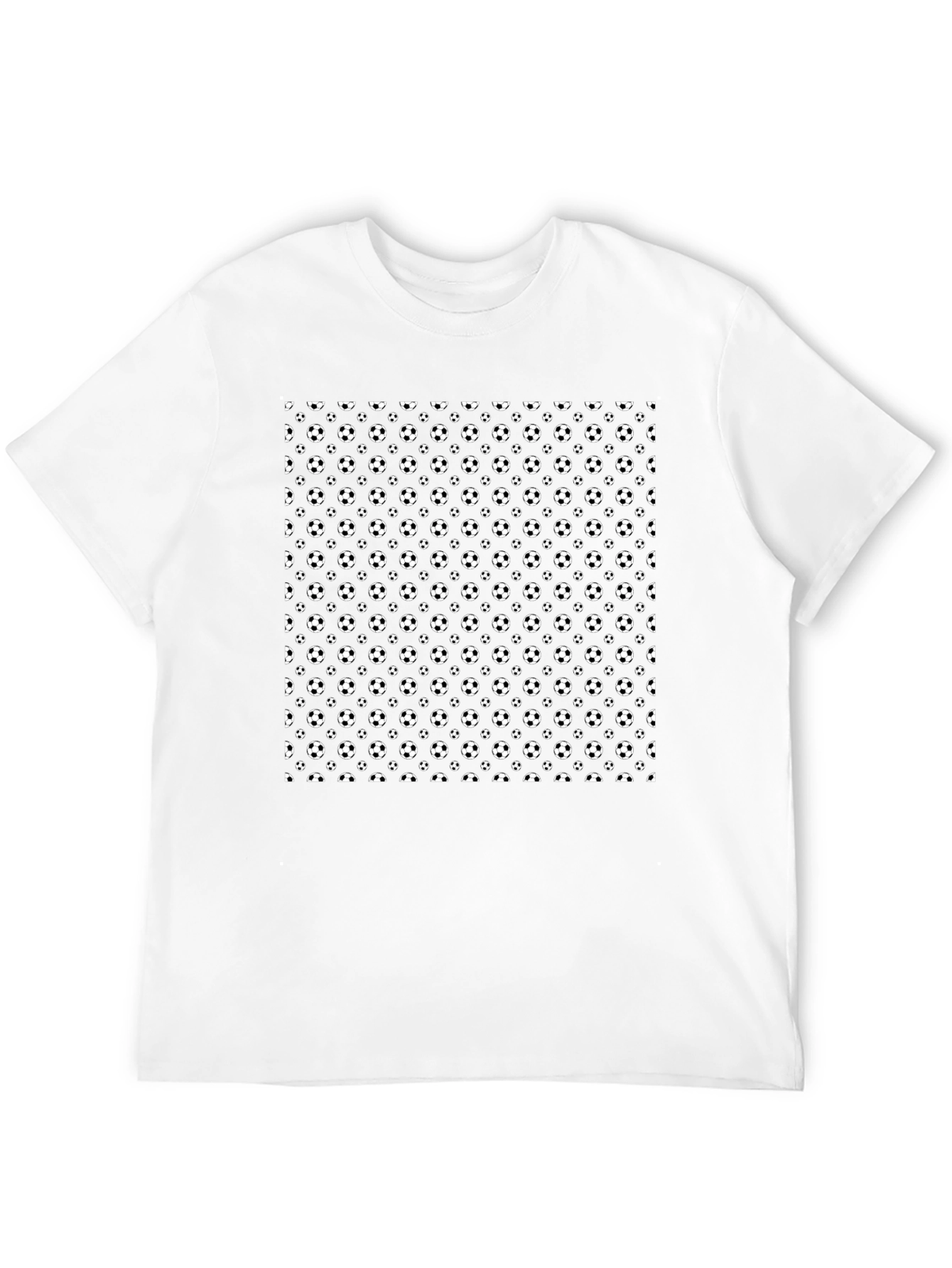 Soccer Ball Pattern Black T-Shirt