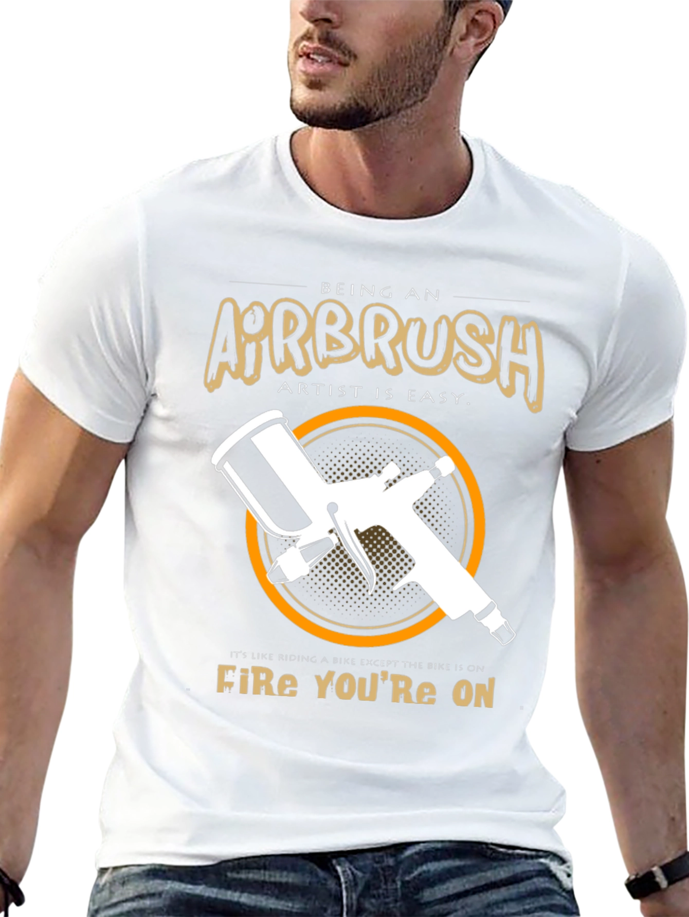 Airbrush Artist T-Shirt - Riding a Fire