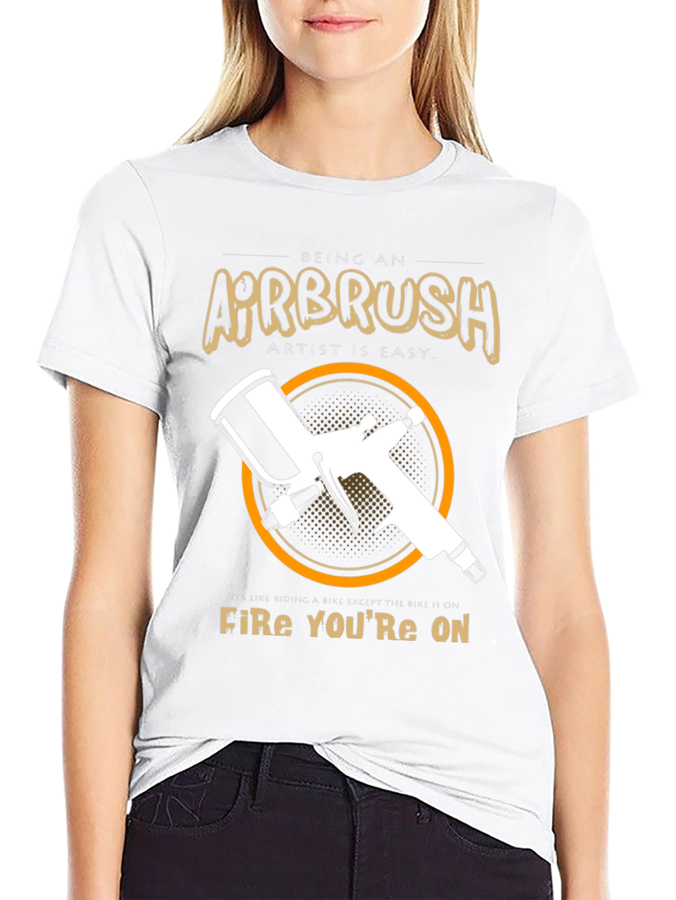 Airbrush Artist T-Shirt - Riding a Fire