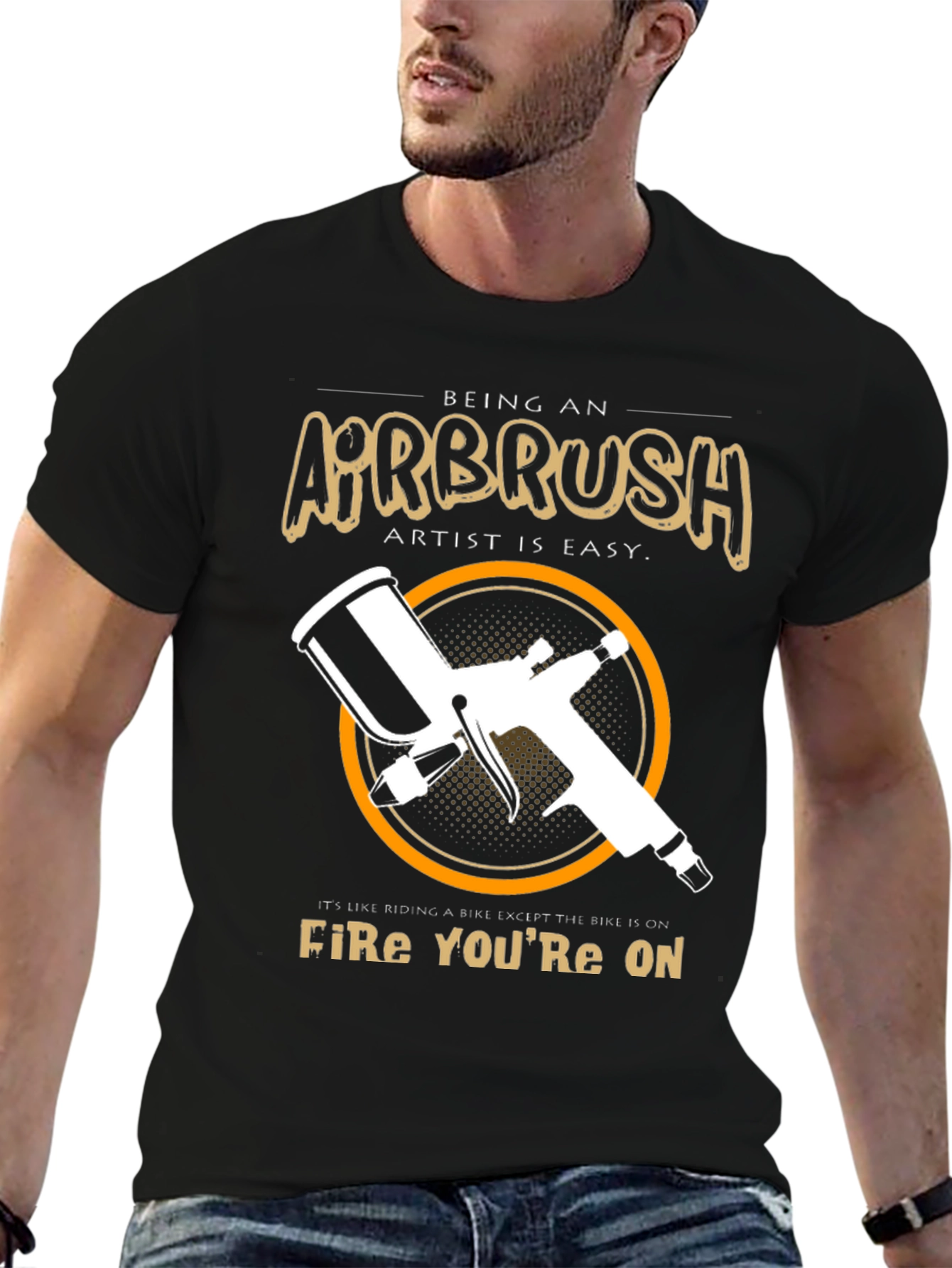 Airbrush Artist T-Shirt - Riding a Fire