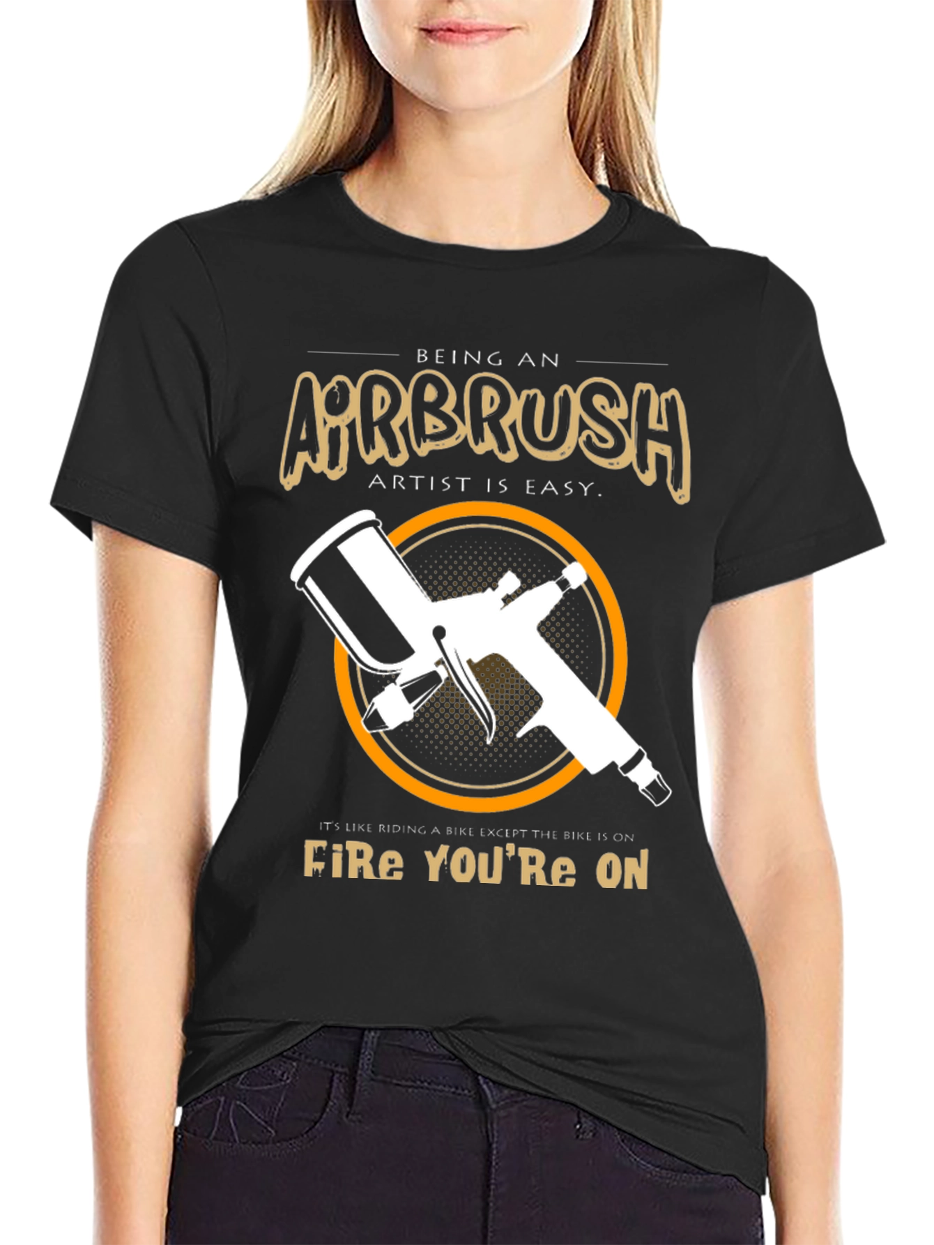 Airbrush Artist T-Shirt - Riding a Fire