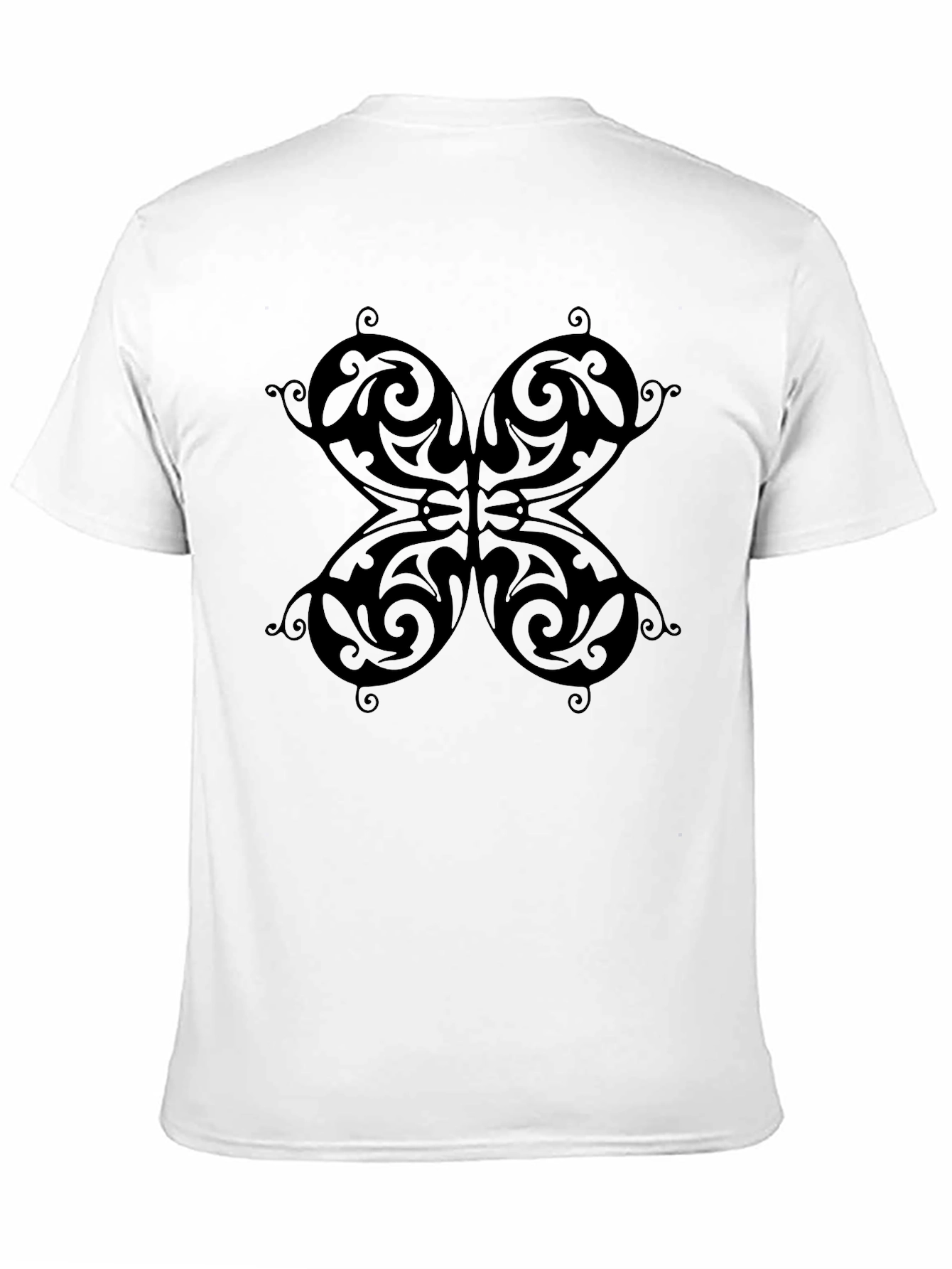 Tribal Butterfly Graphic Black T-Shirt