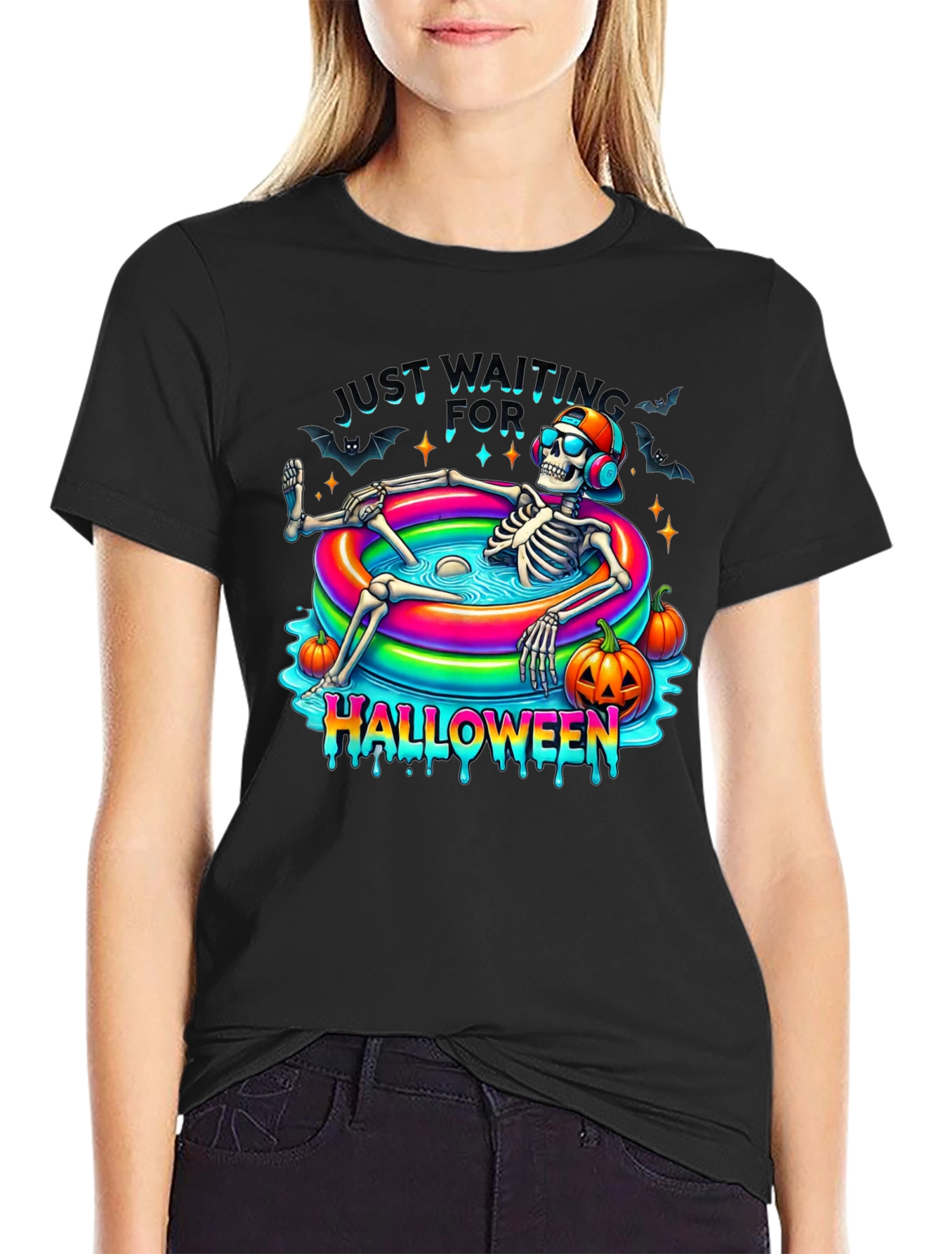 Halloween Skeleton Pool Party T-Shirt