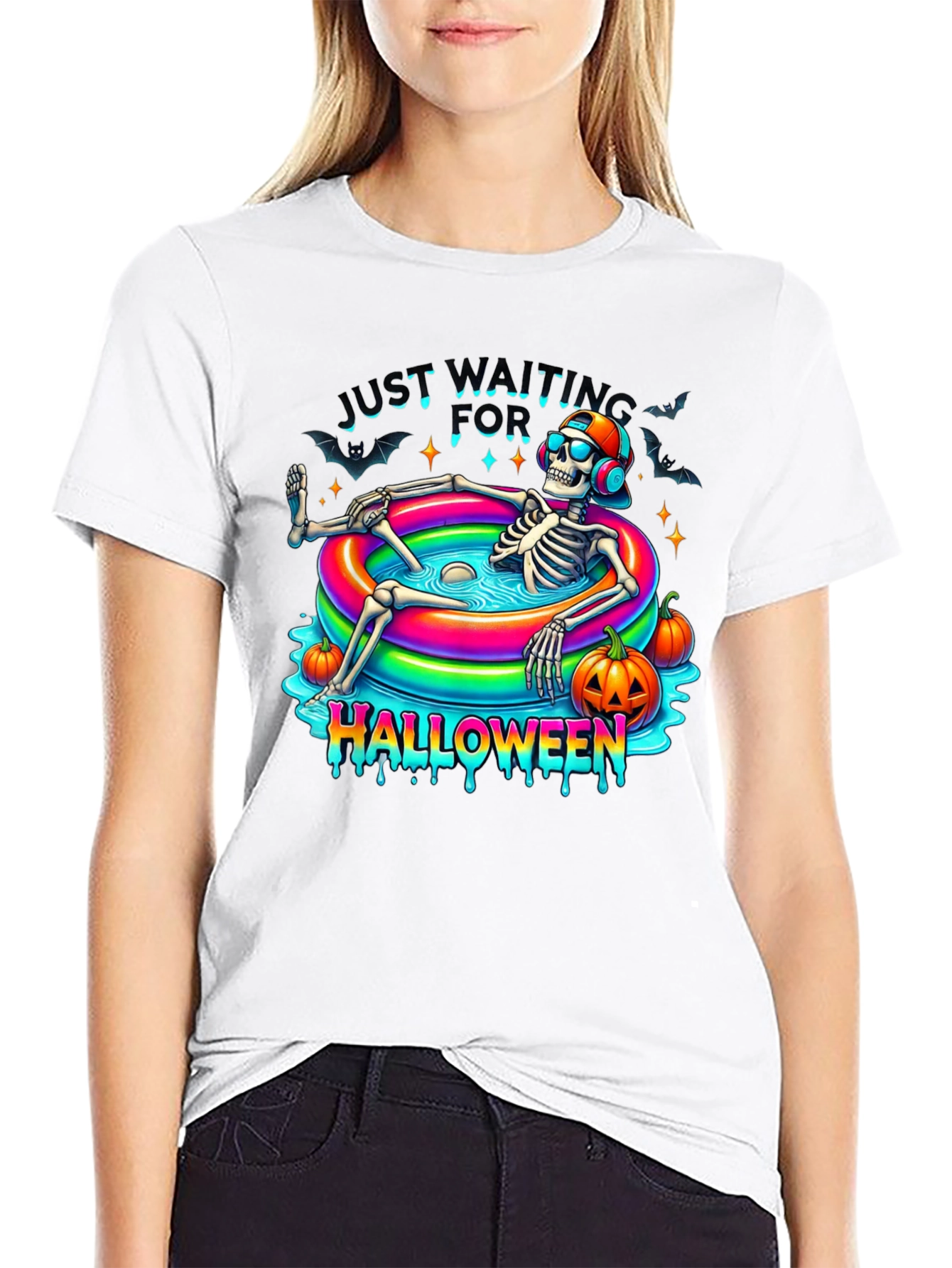 Halloween Skeleton Pool Party T-Shirt
