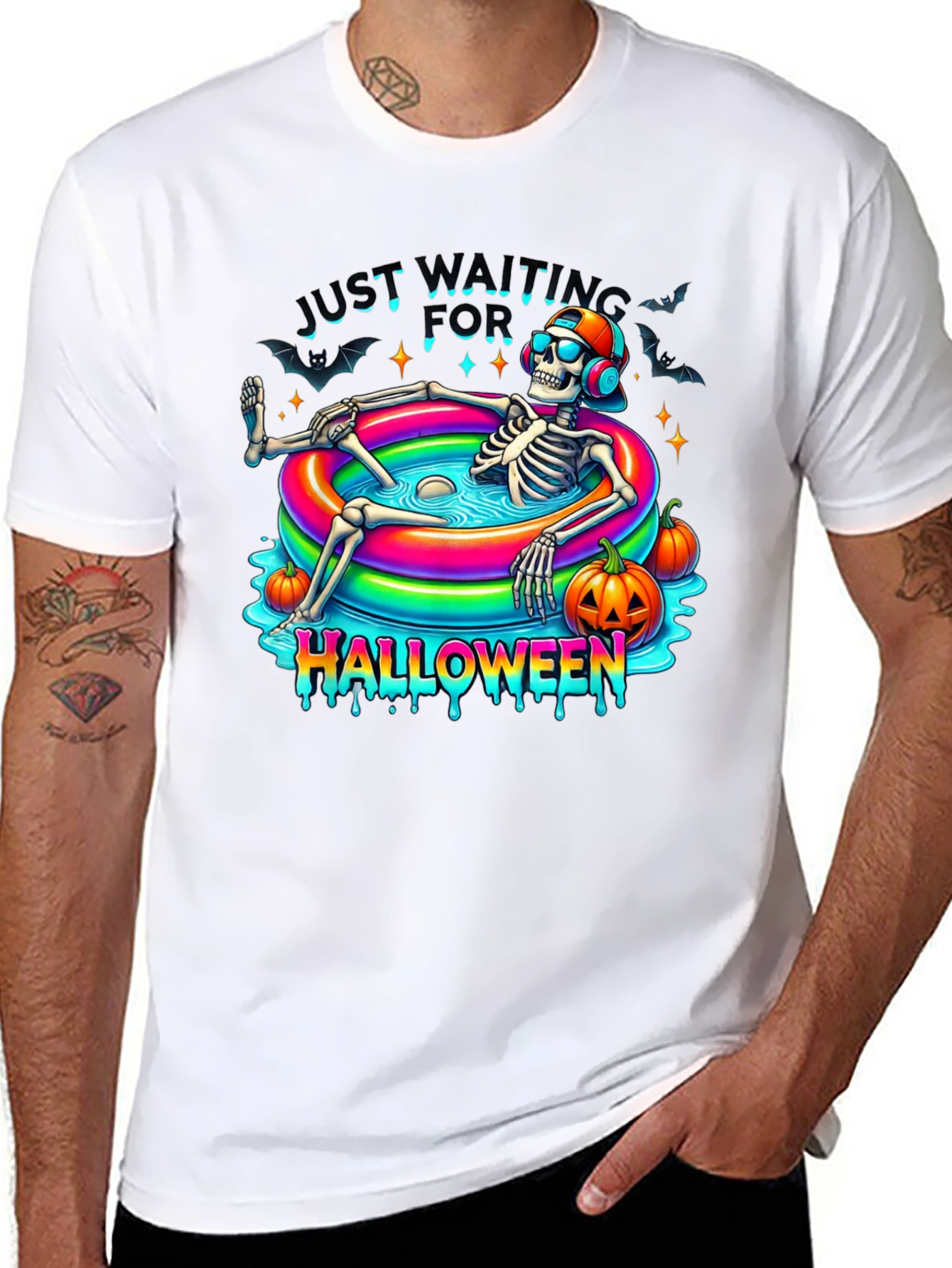 Halloween Skeleton Pool Party T-Shirt