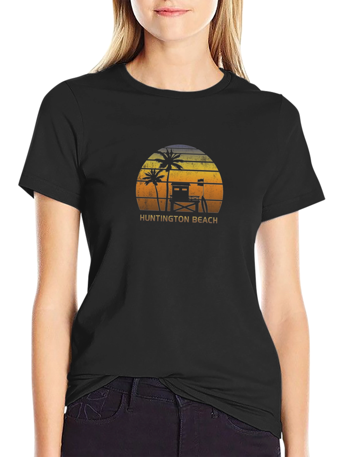 Huntington Beach Retro Sunset T-Shirt