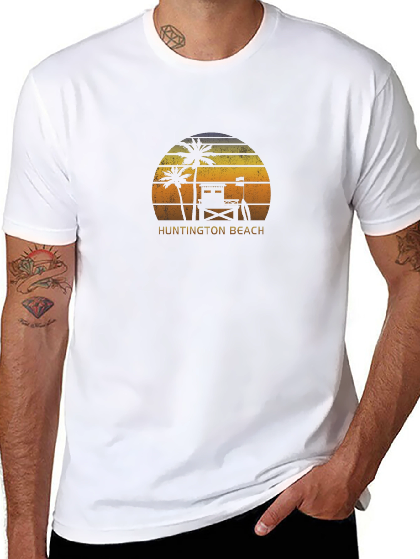 Huntington Beach Retro Sunset T-Shirt