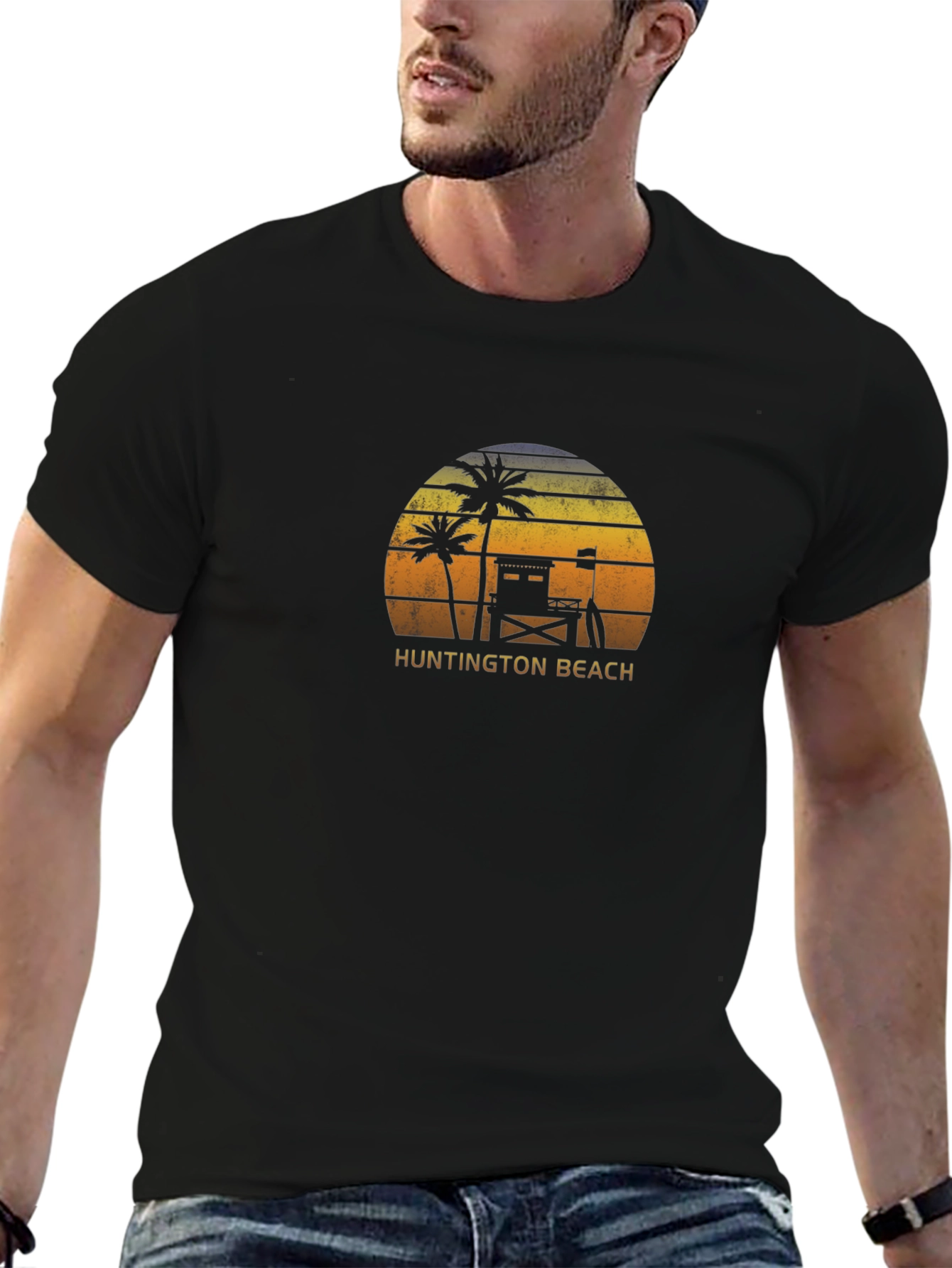 Huntington Beach Retro Sunset T-Shirt