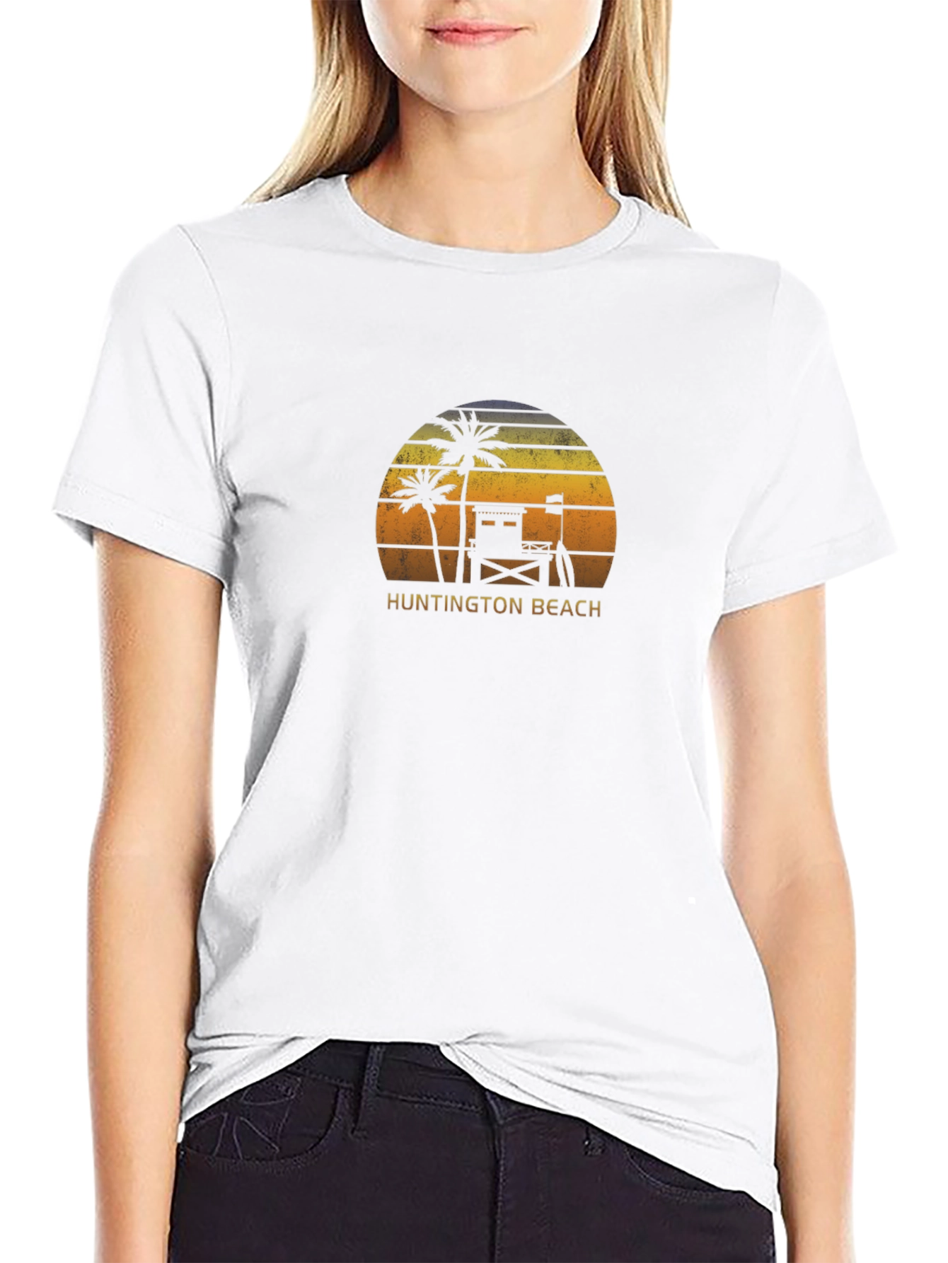 Huntington Beach Retro Sunset T-Shirt