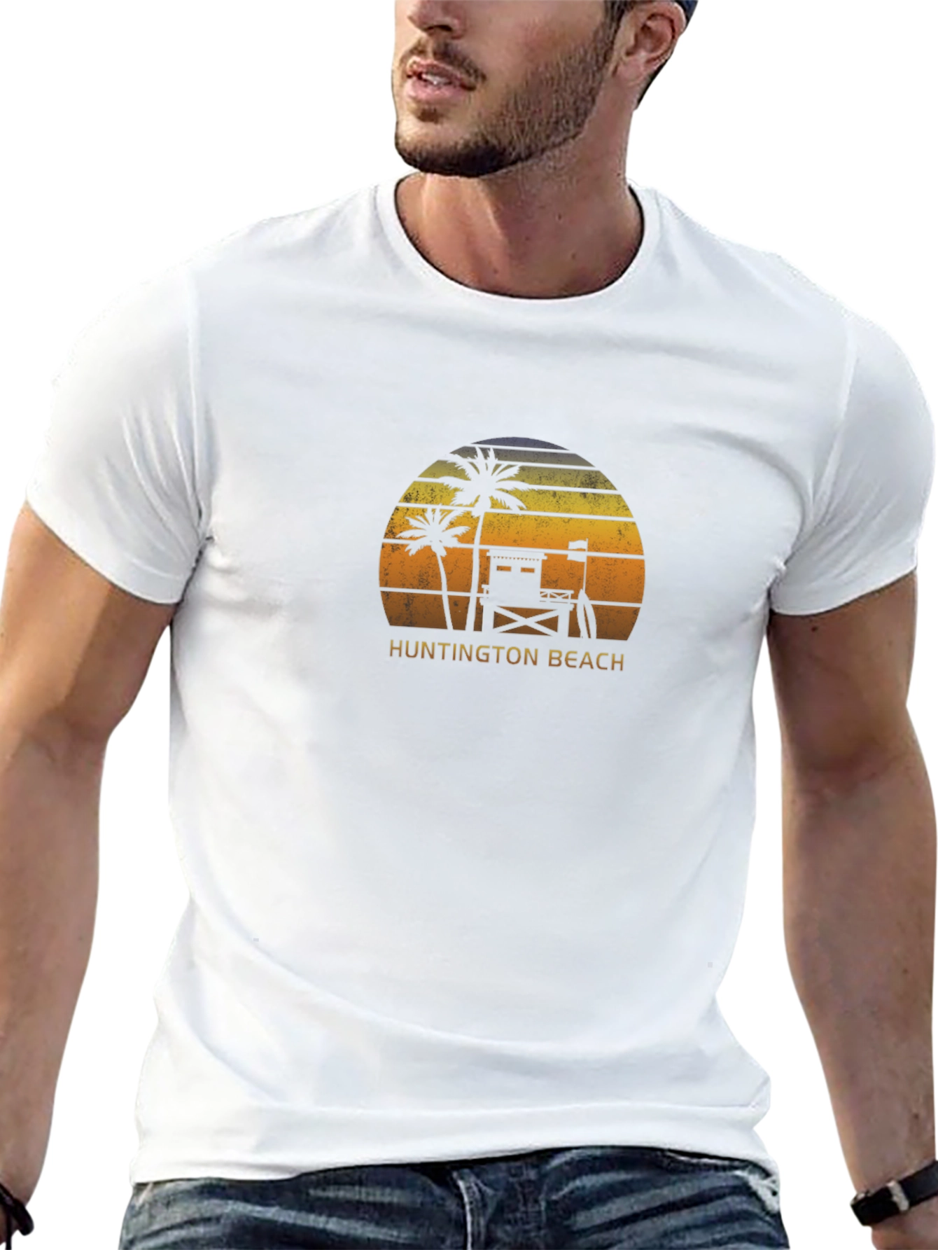 Huntington Beach Retro Sunset T-Shirt
