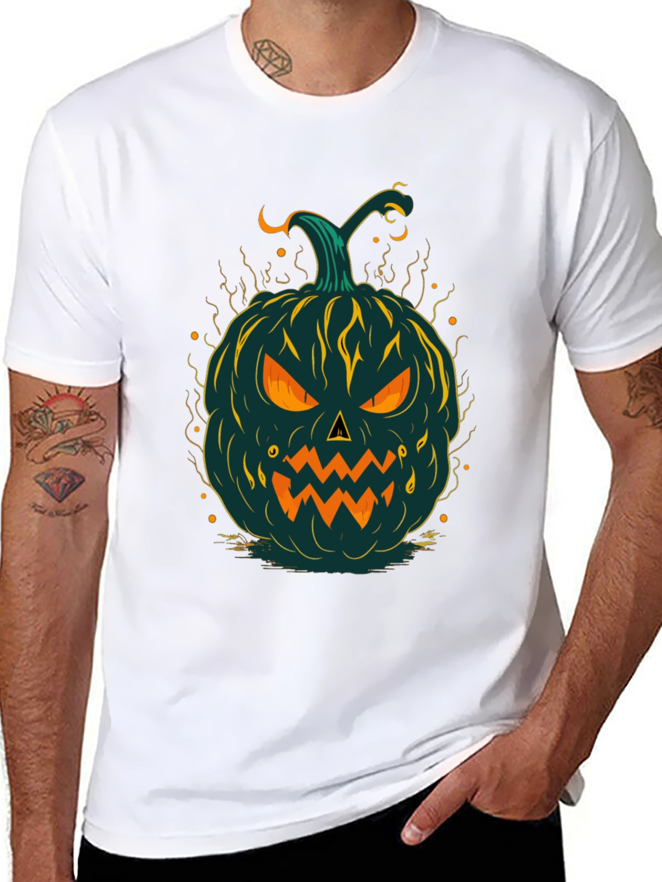Halloween Pumpkin Graphic Tee - Spooky Style