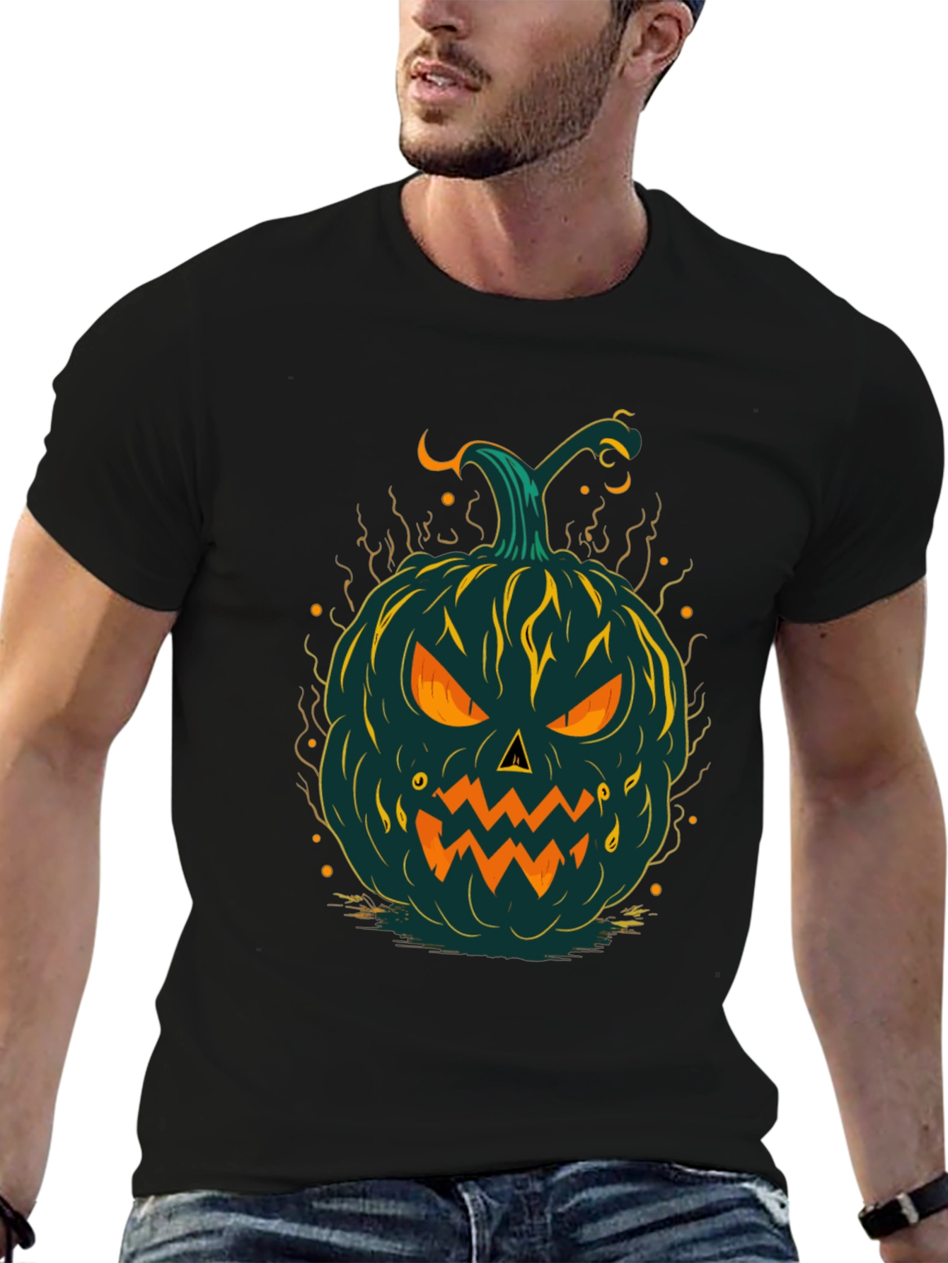 Halloween Pumpkin Graphic Tee - Spooky Style