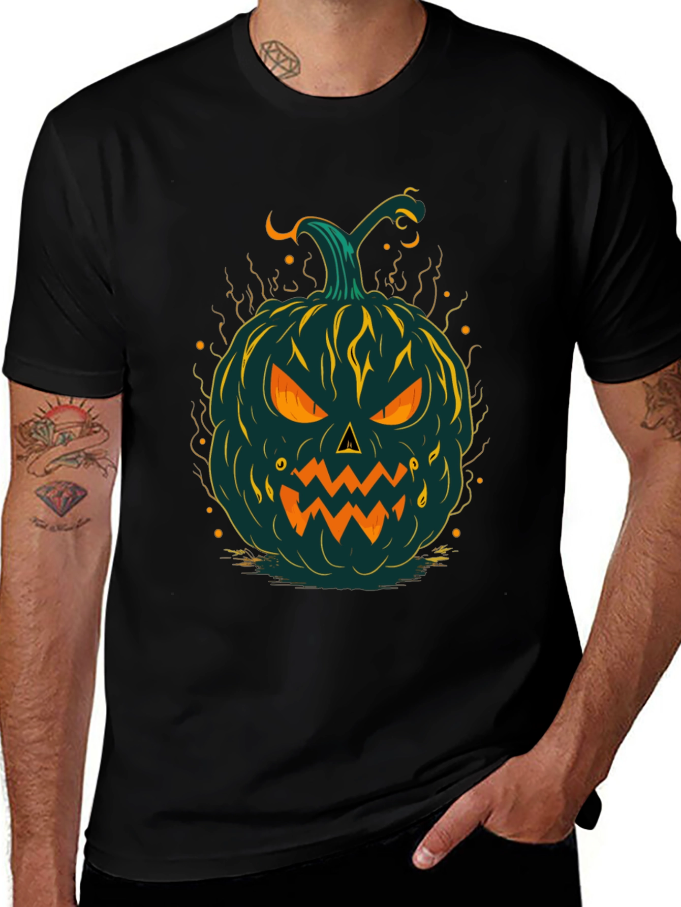 Halloween Pumpkin Graphic Tee - Spooky Style