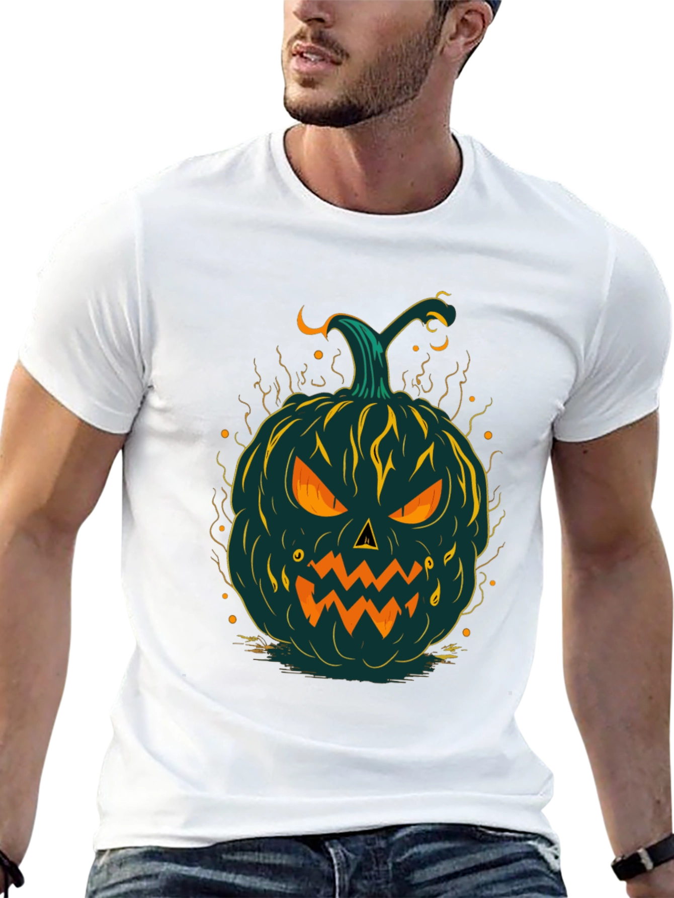 Halloween Pumpkin Graphic Tee - Spooky Style