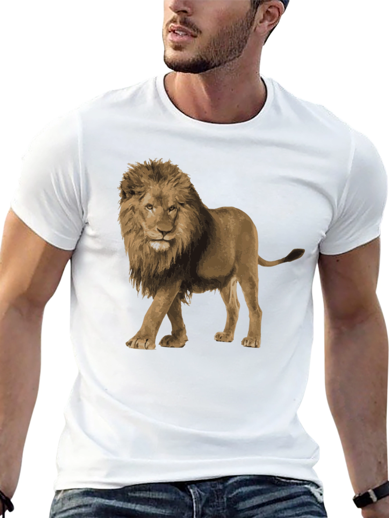 Lion Graphic Tee - Black Unisex T-Shirt
