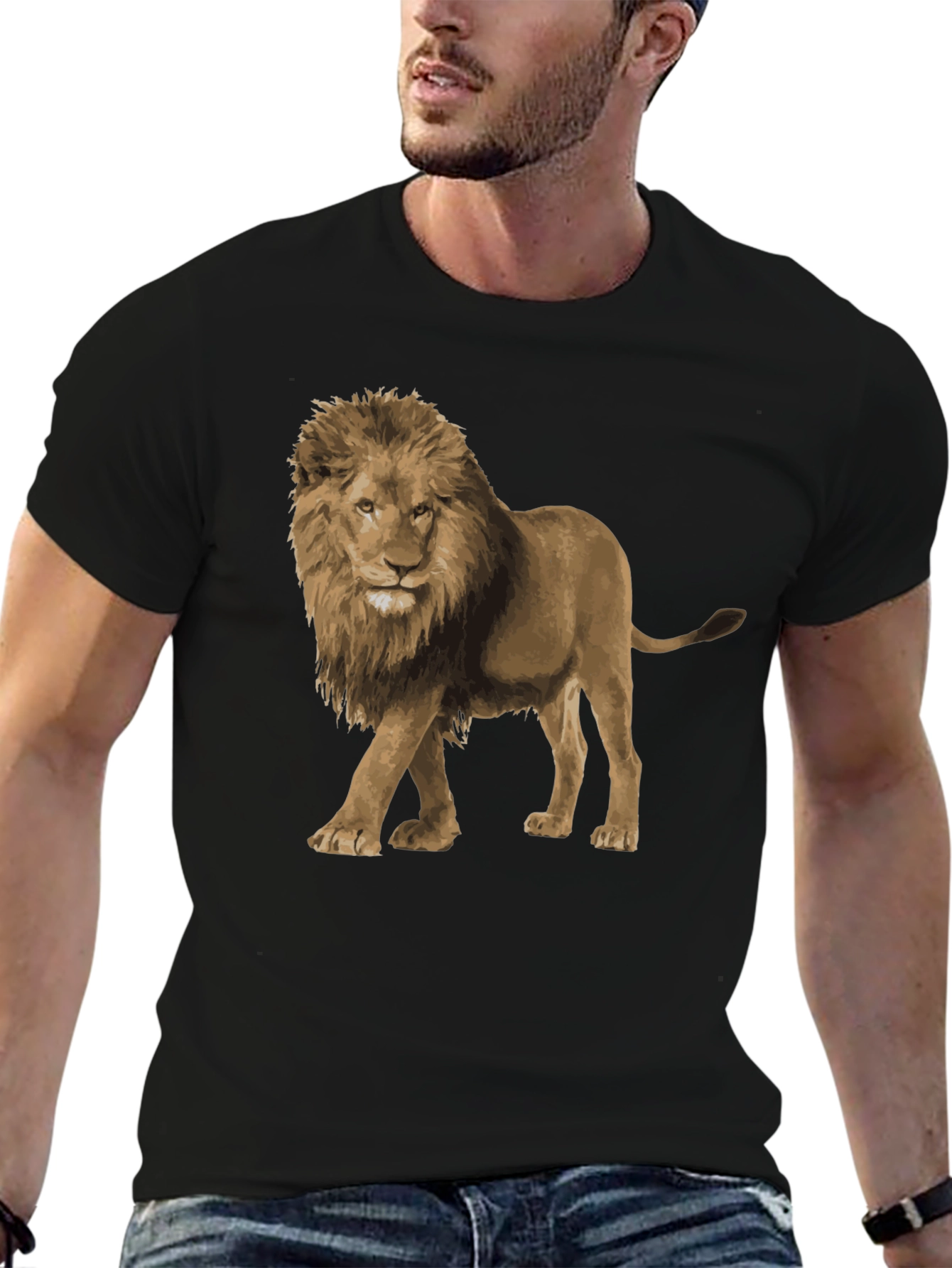 Lion Graphic Tee - Black Unisex T-Shirt
