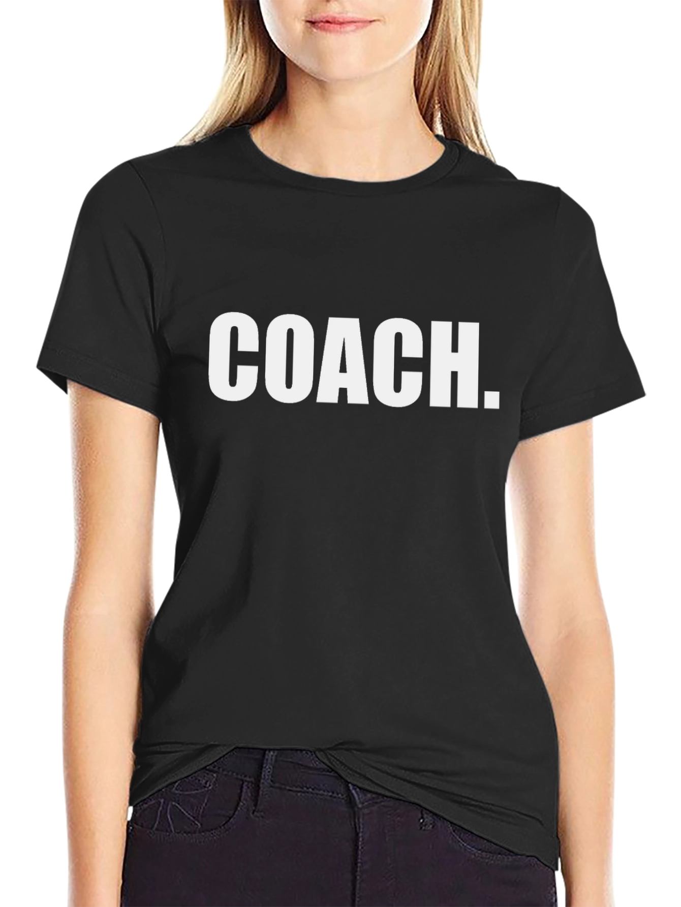 Coach T-Shirt - Solid Black Crew Neck Tee