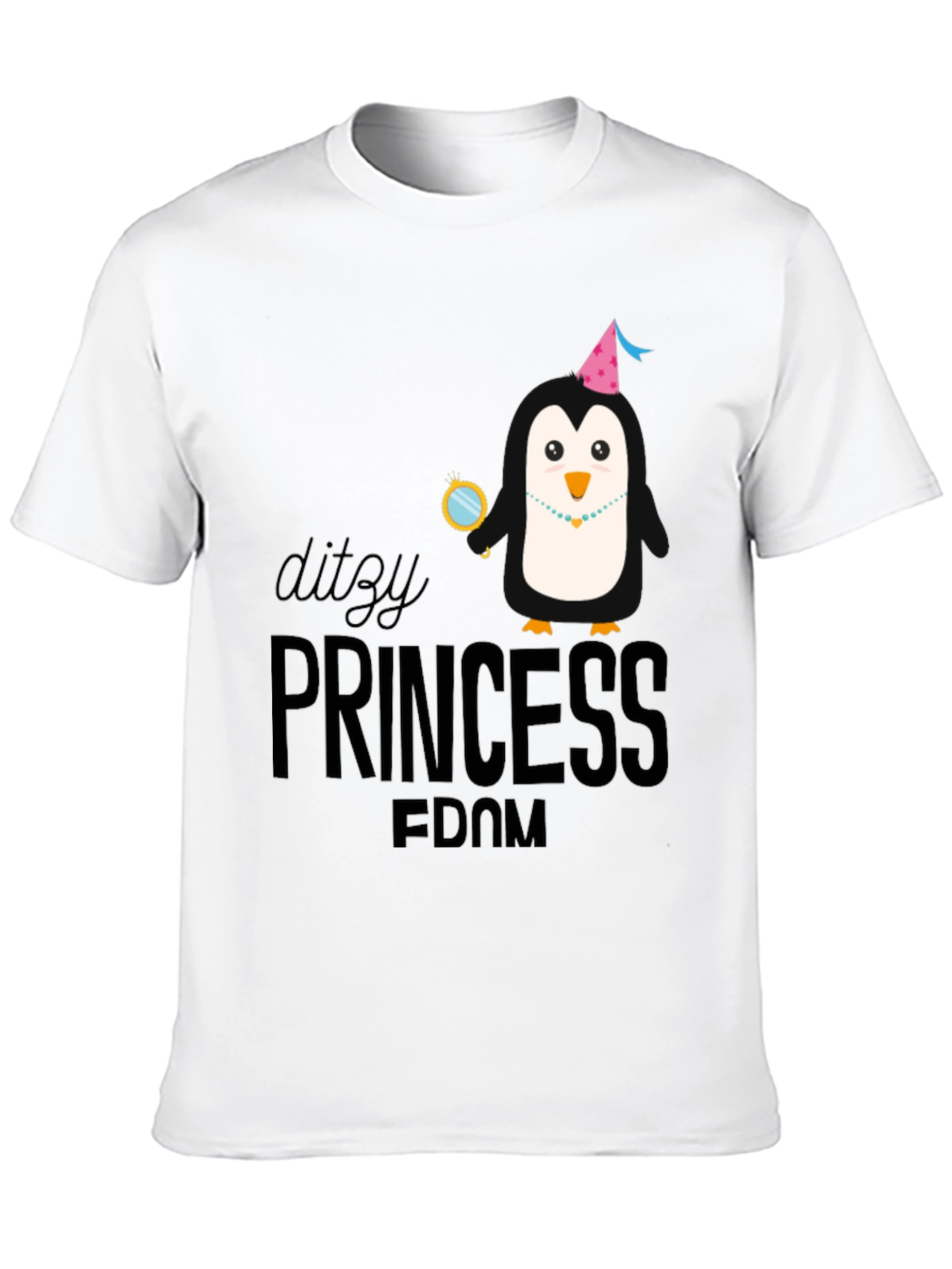Dizzy Princess Penguin T-Shirt - Black