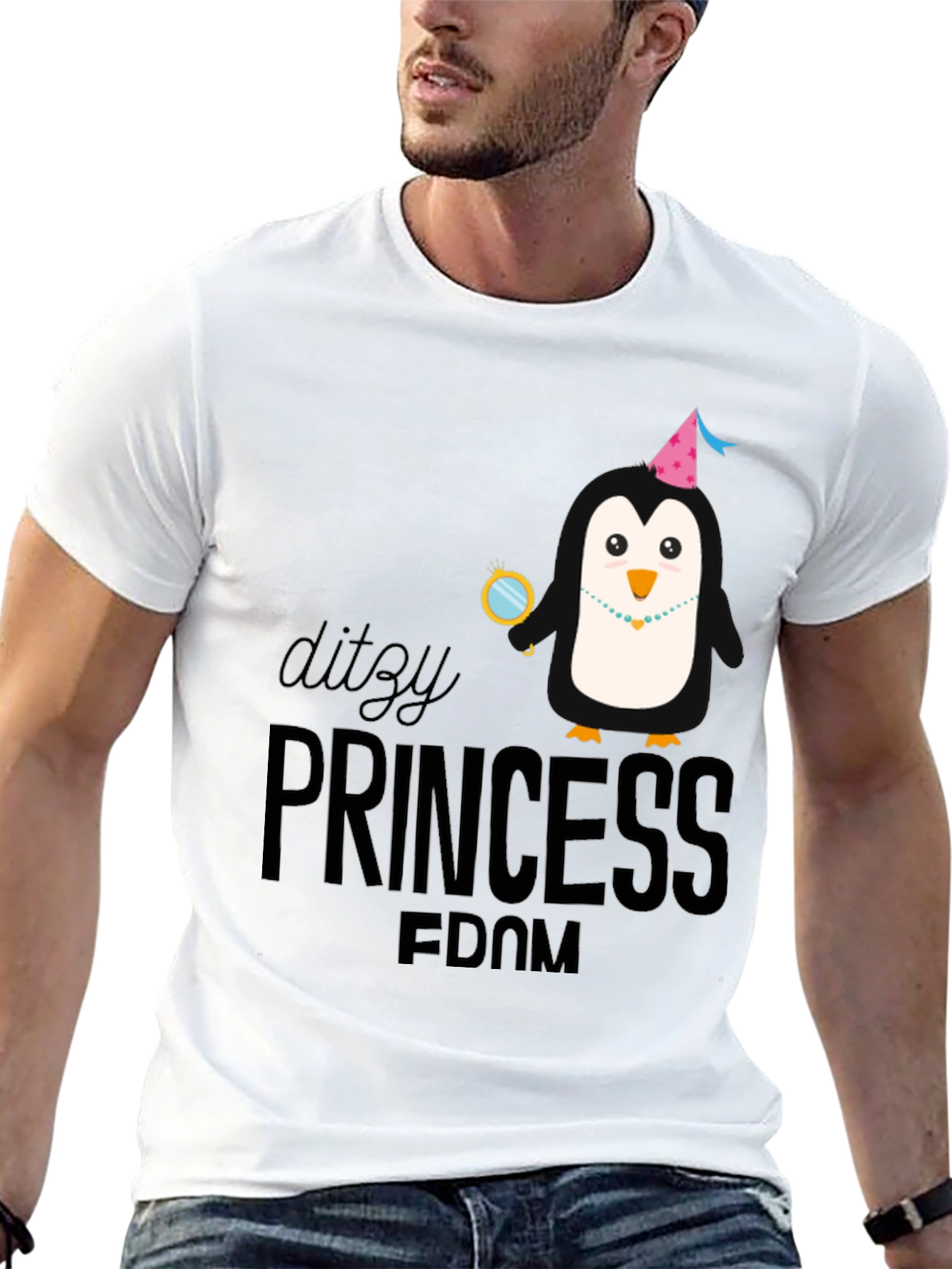 Dizzy Princess Penguin T-Shirt - Black