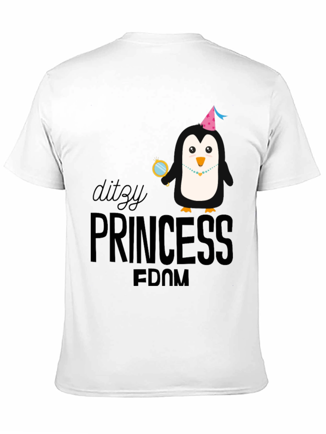Dizzy Princess Penguin T-Shirt - Black