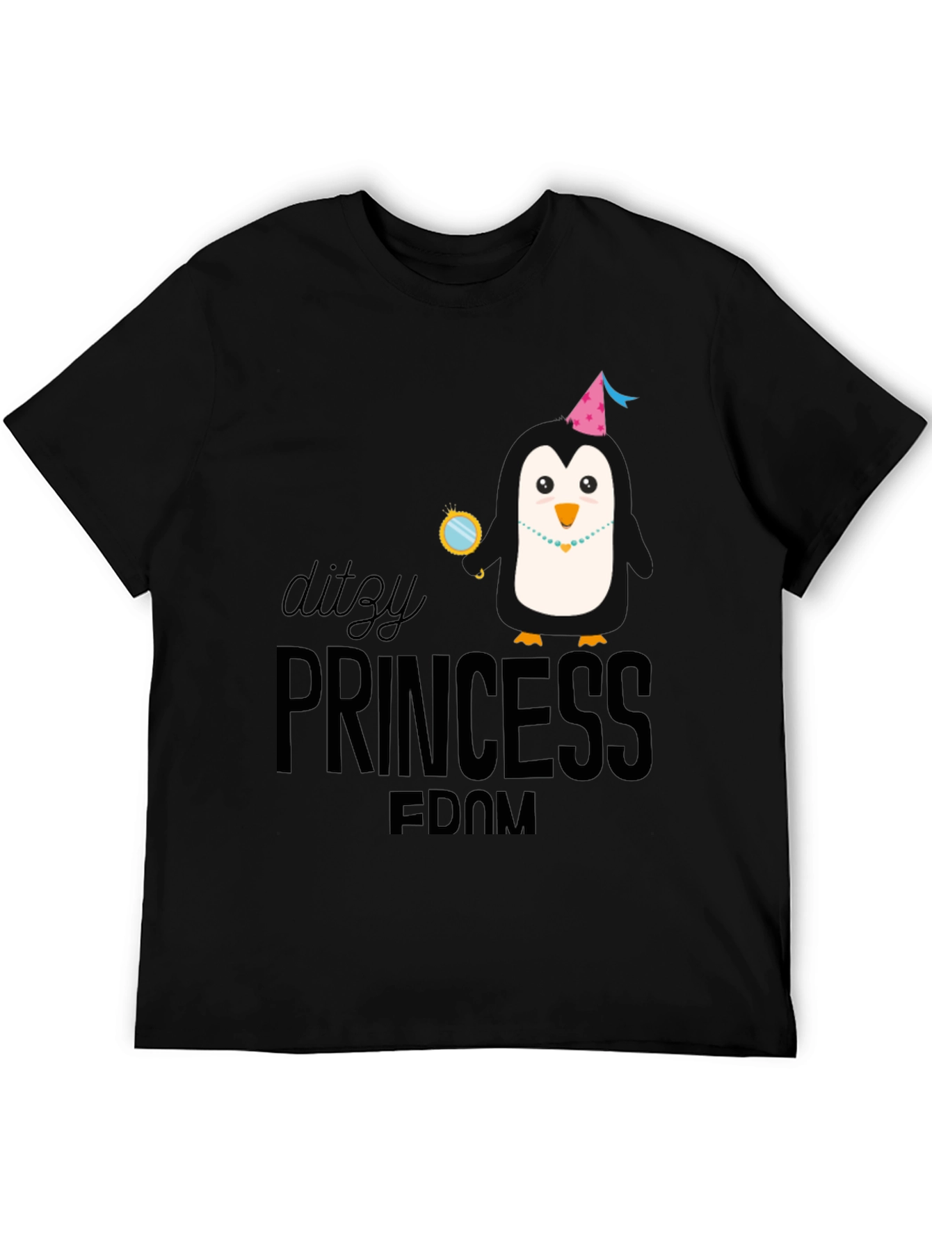 Dizzy Princess Penguin T-Shirt - Black