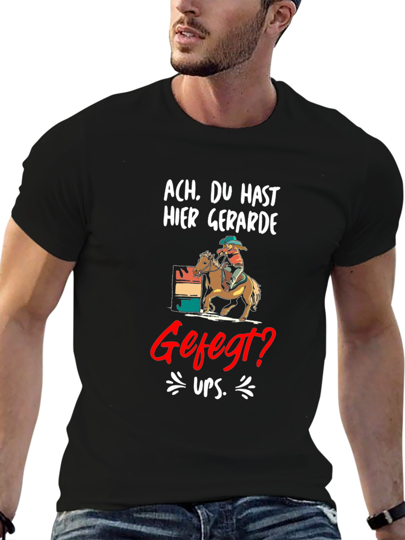 Humorous Gefegt? Horse Riding Graphic Tee